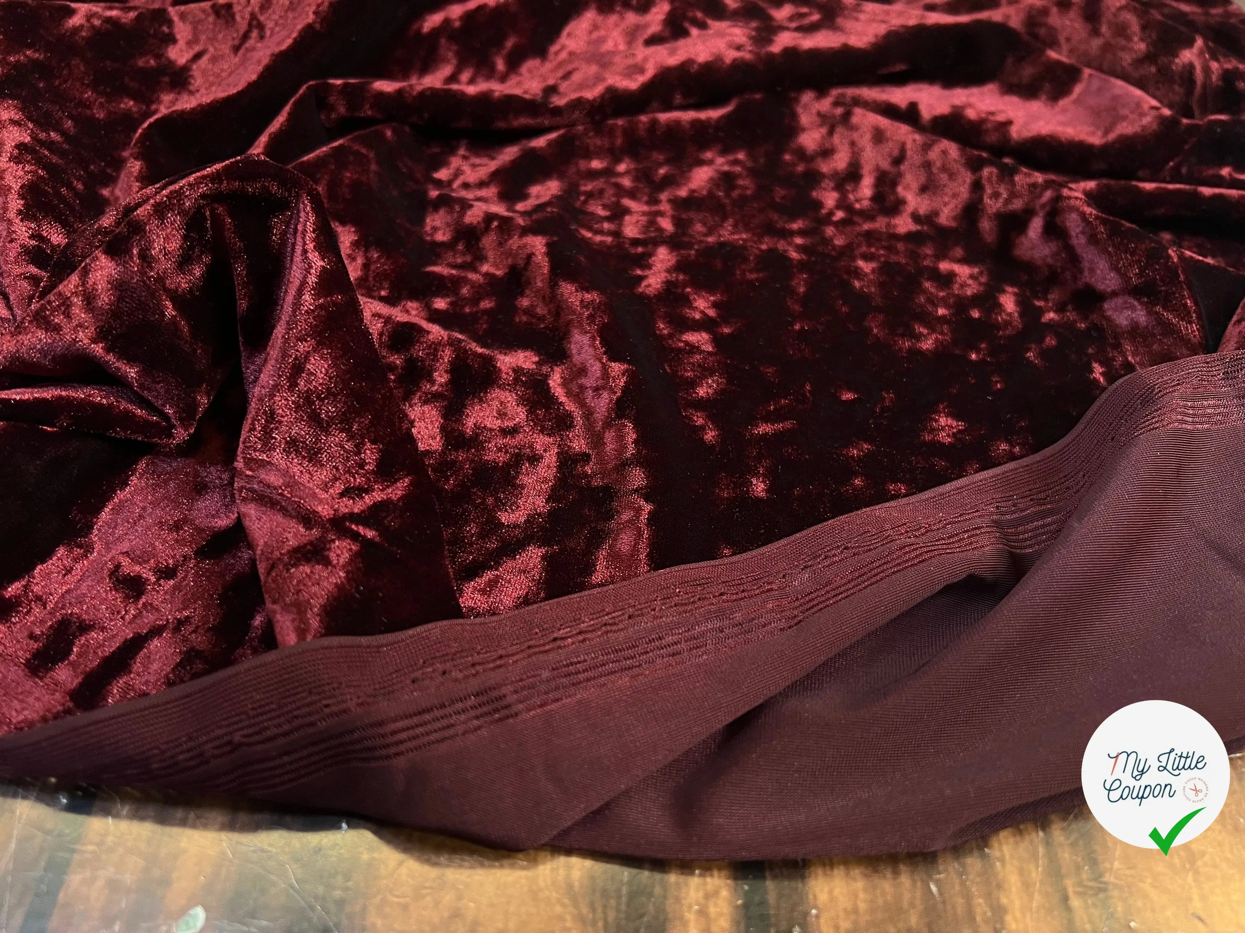 VELOURS CARVICO MAILLE STRETCH BORDEAUX - My Little Coupon