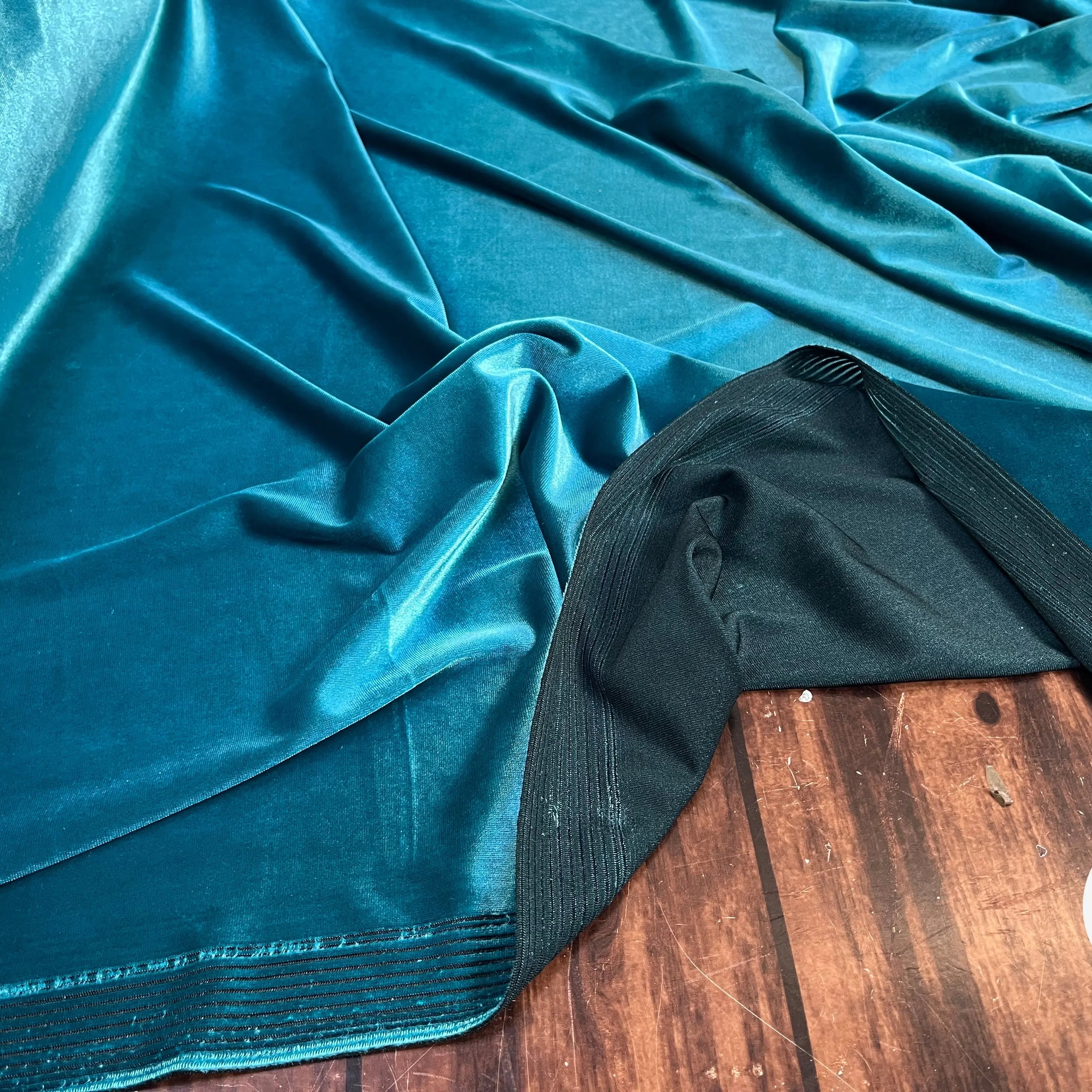 VELOURS CARVICO MAILLE STRETCH LAGOON - My Little Coupon