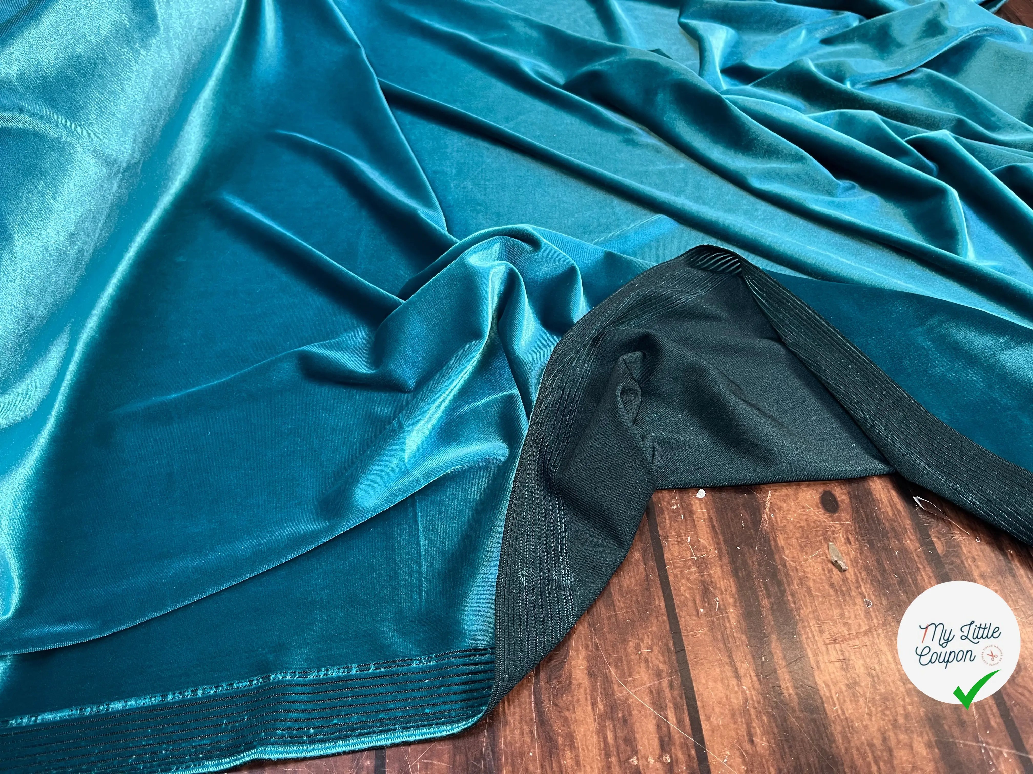 VELOURS CARVICO MAILLE STRETCH LAGOON - My Little Coupon