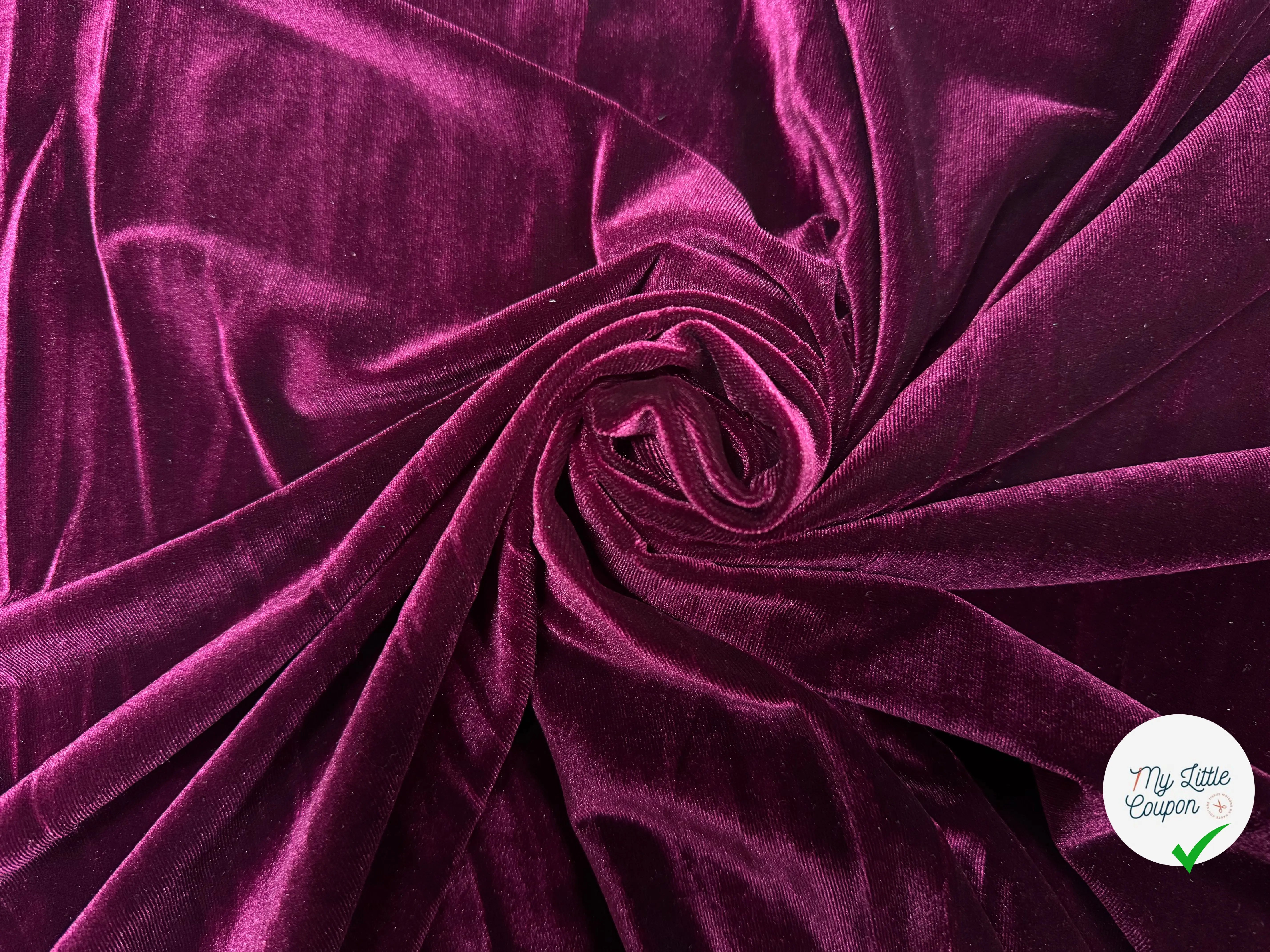 VELOURS CARVICO MAILLE STRETCH LIE DE VIN - My Little Coupon