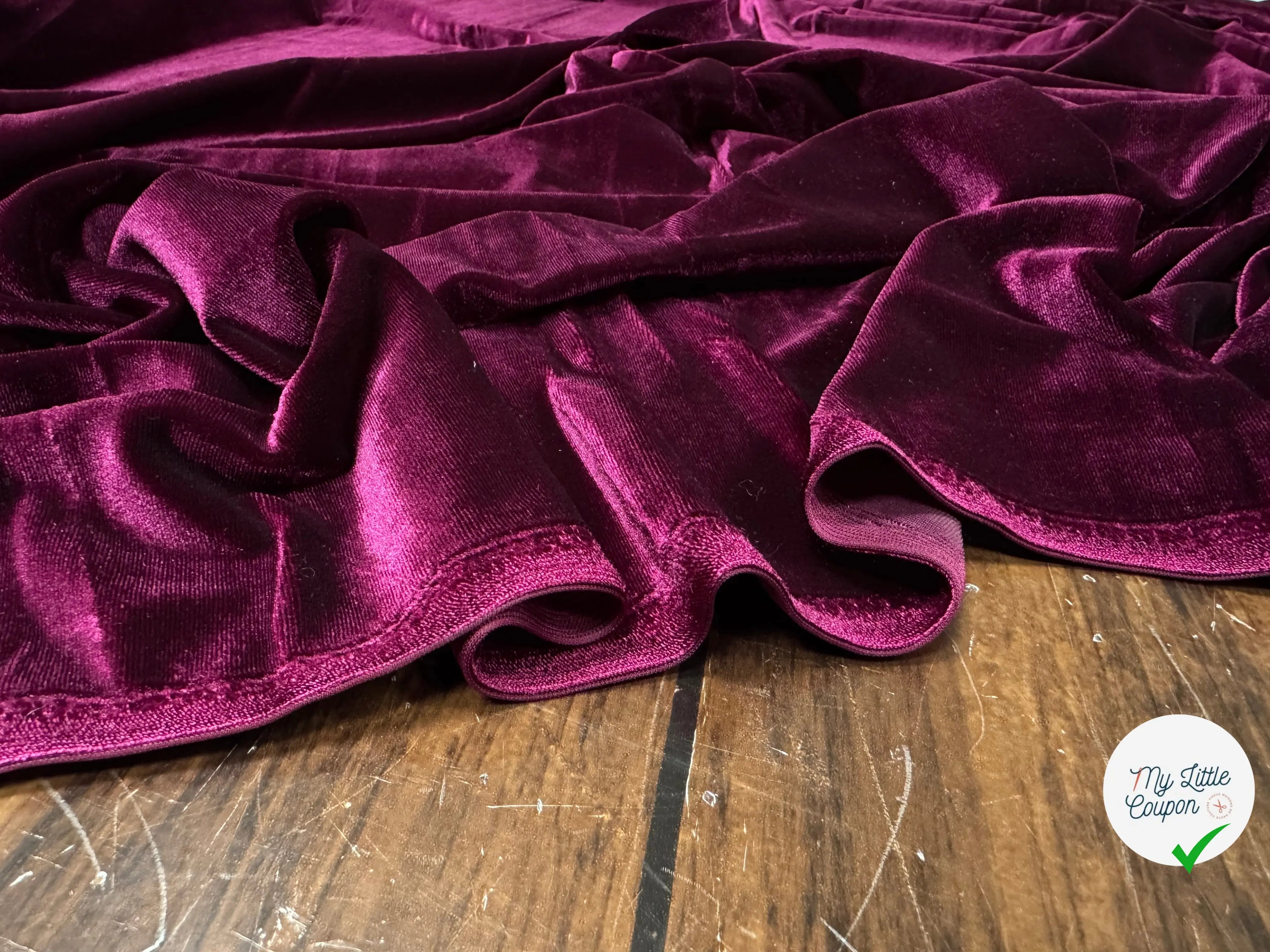 VELOURS CARVICO MAILLE STRETCH LIE DE VIN - My Little Coupon