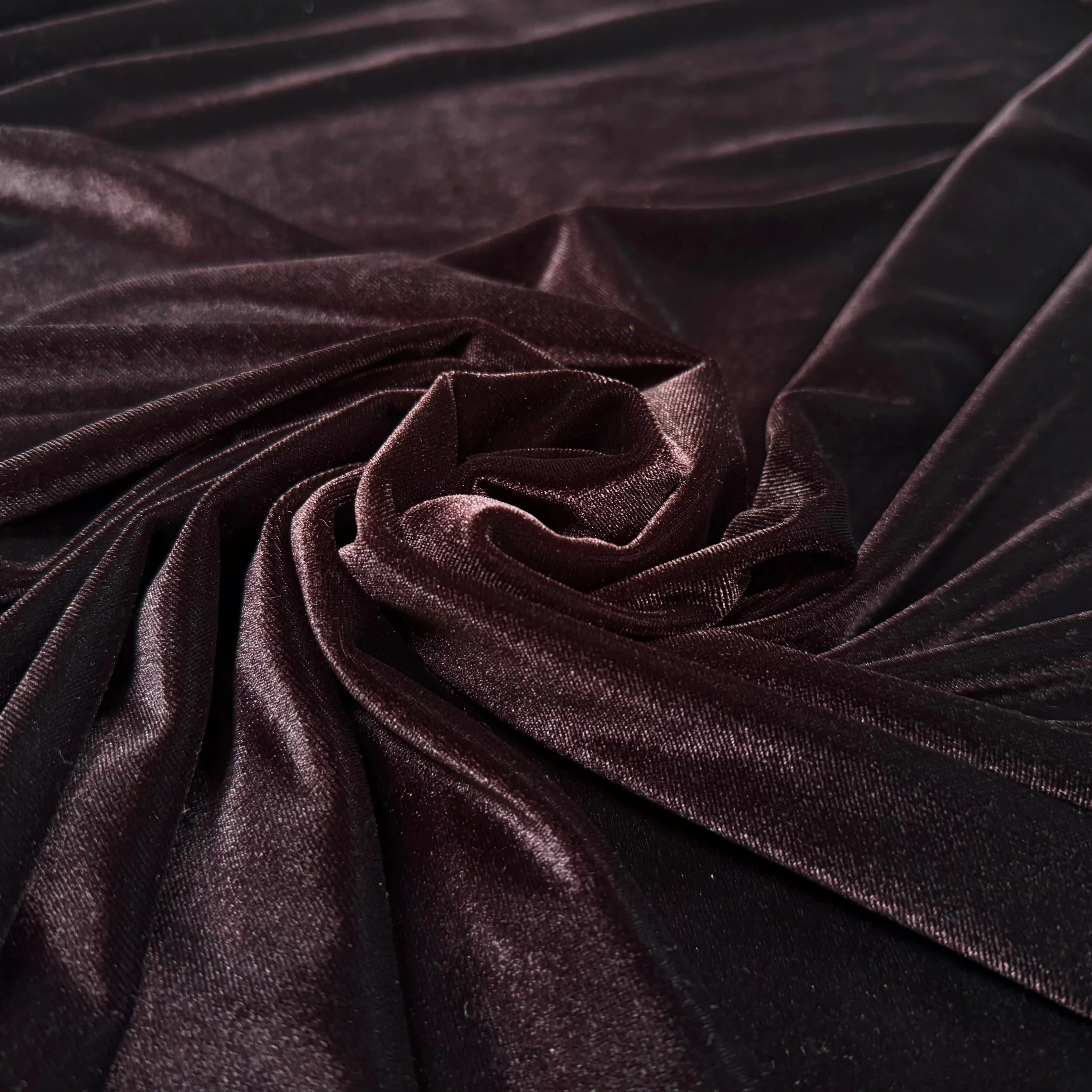 VELOURS CARVICO MAILLE STRETCH MARRON FONCÉ - My Little Coupon