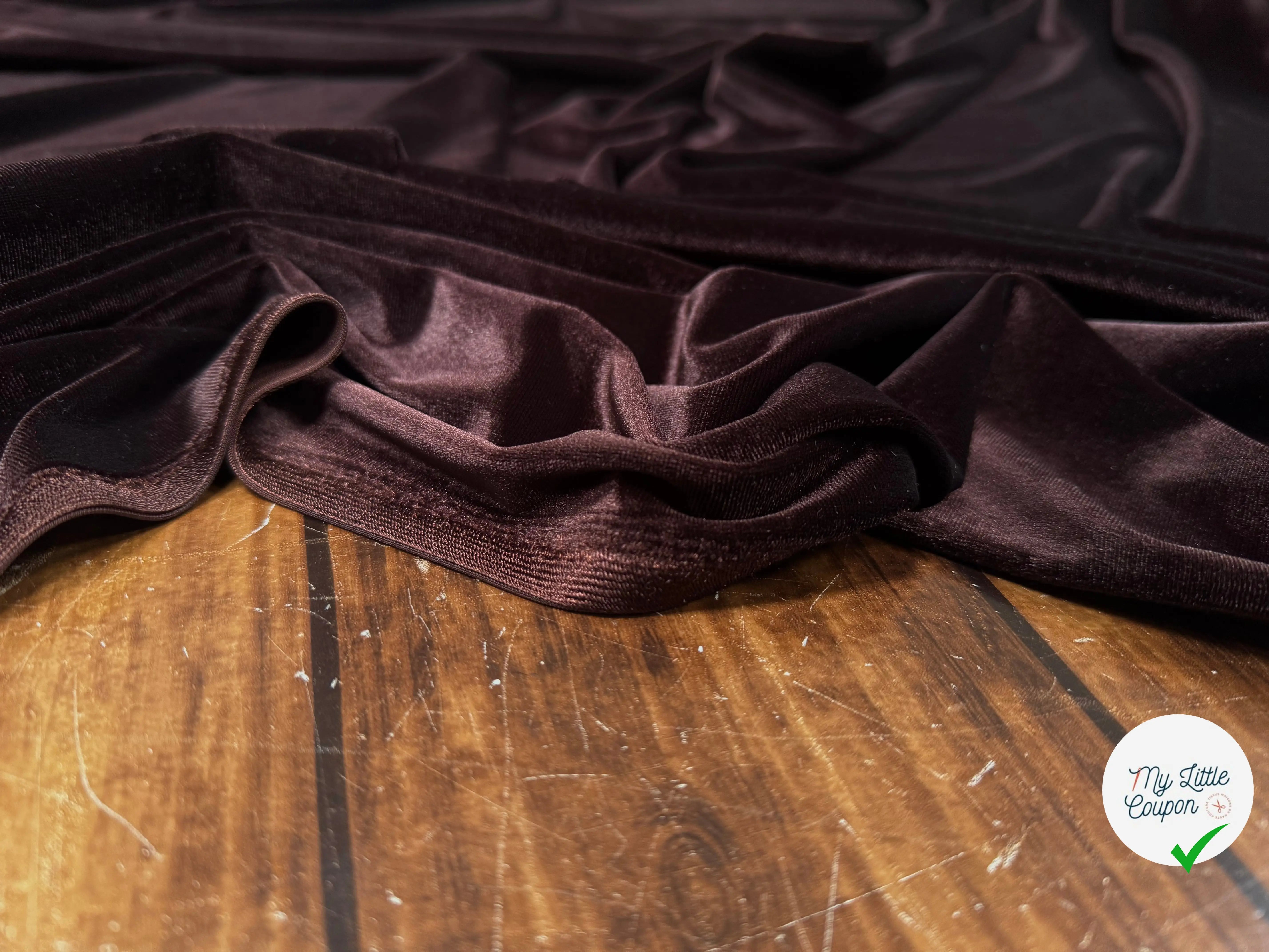 VELOURS CARVICO MAILLE STRETCH MARRON FONCÉ - My Little Coupon