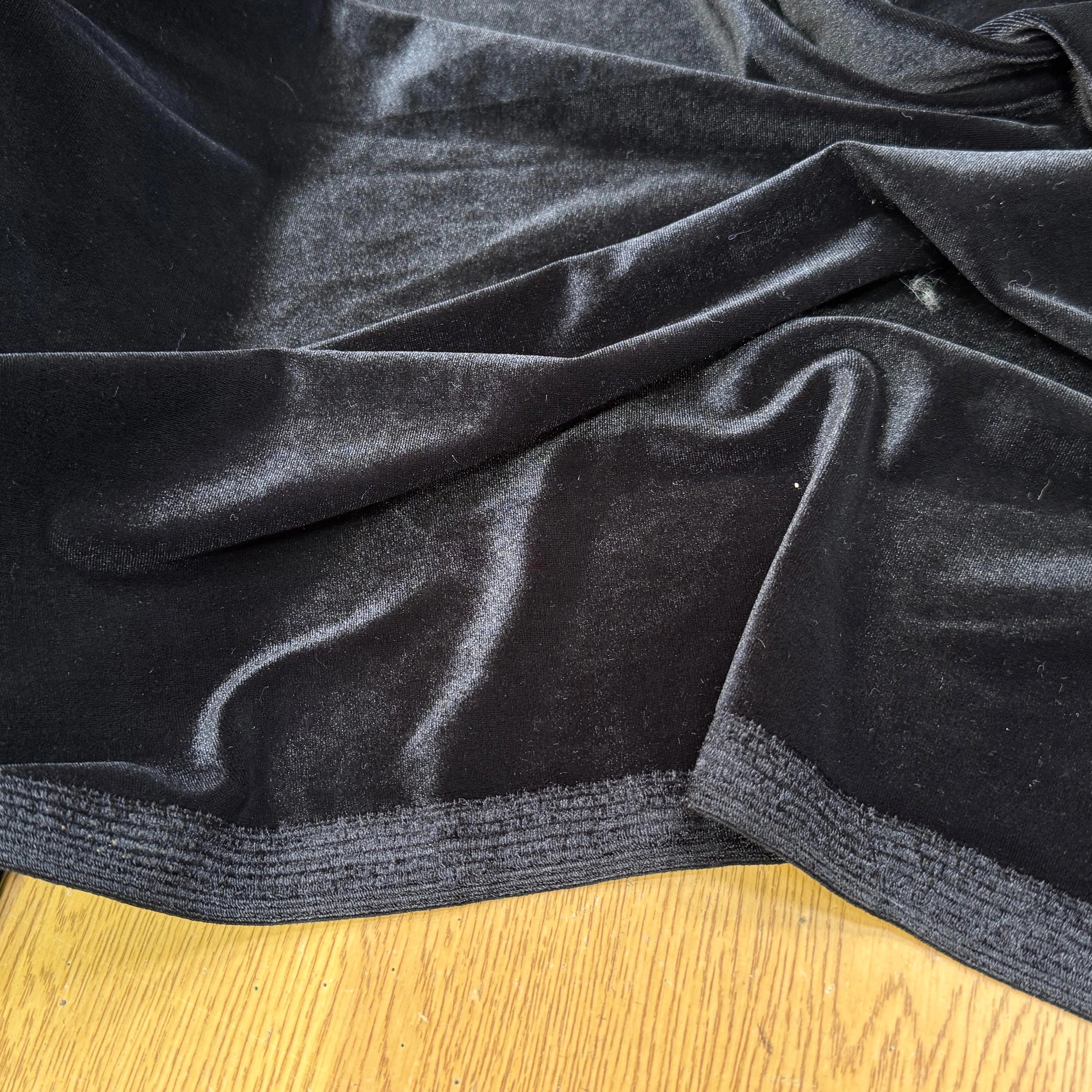 VELOURS CARVICO MAILLE STRETCH NOIR LUXIEUX - My Little Coupon