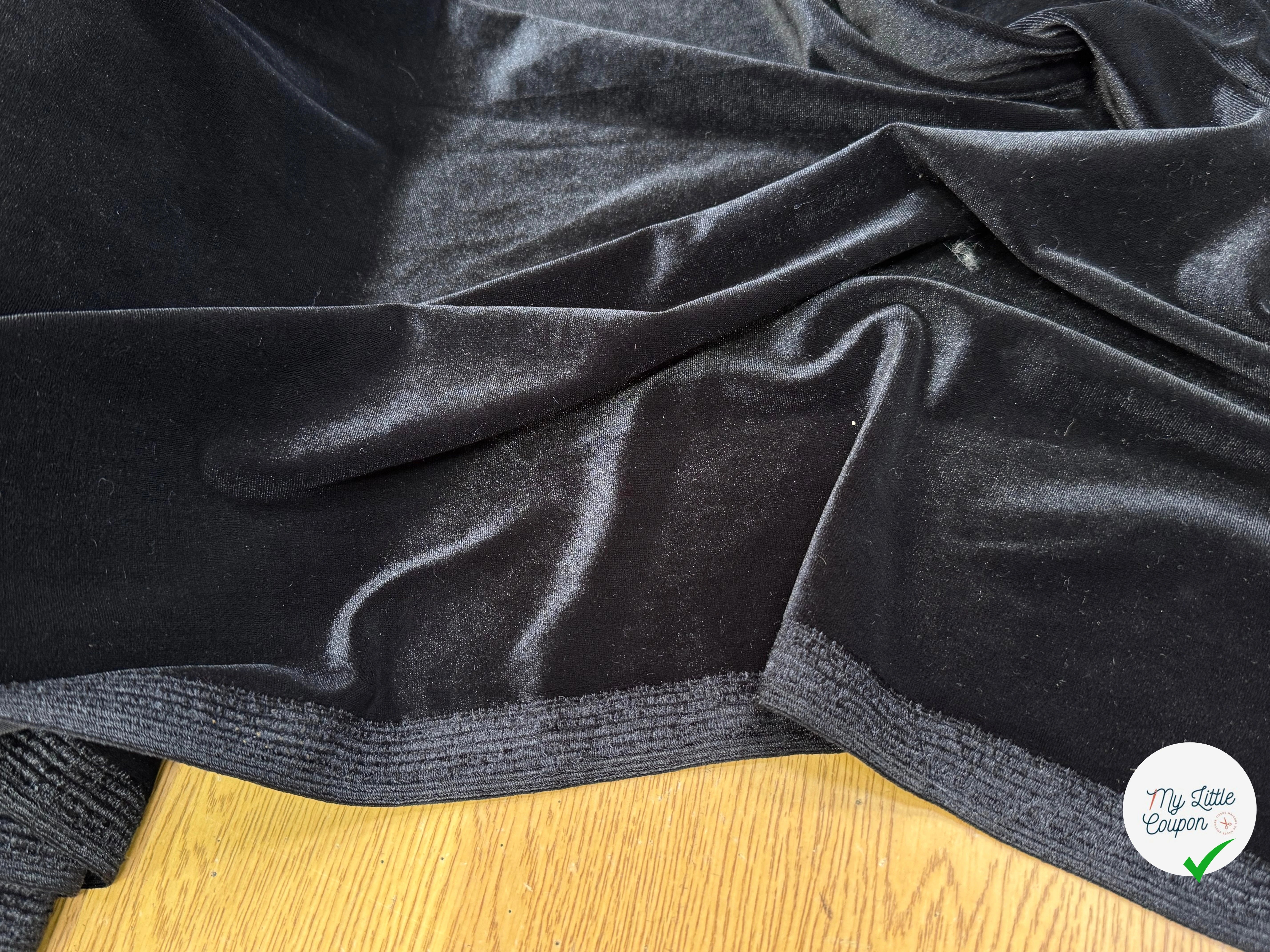 VELOURS CARVICO MAILLE STRETCH NOIR LUXIEUX - My Little Coupon