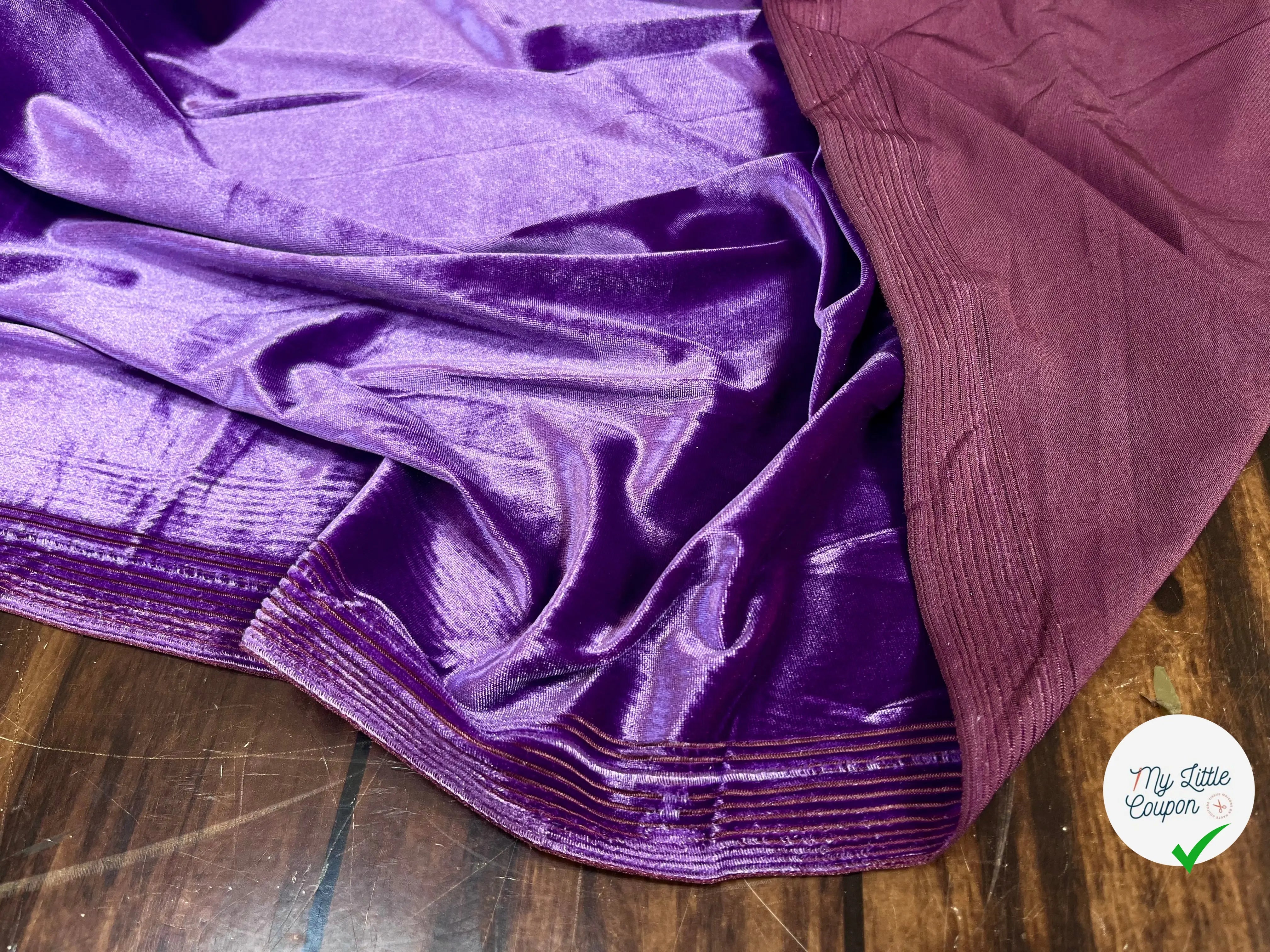 VELOURS CARVICO MAILLE STRETCH VIOLET CLAIR - My Little Coupon