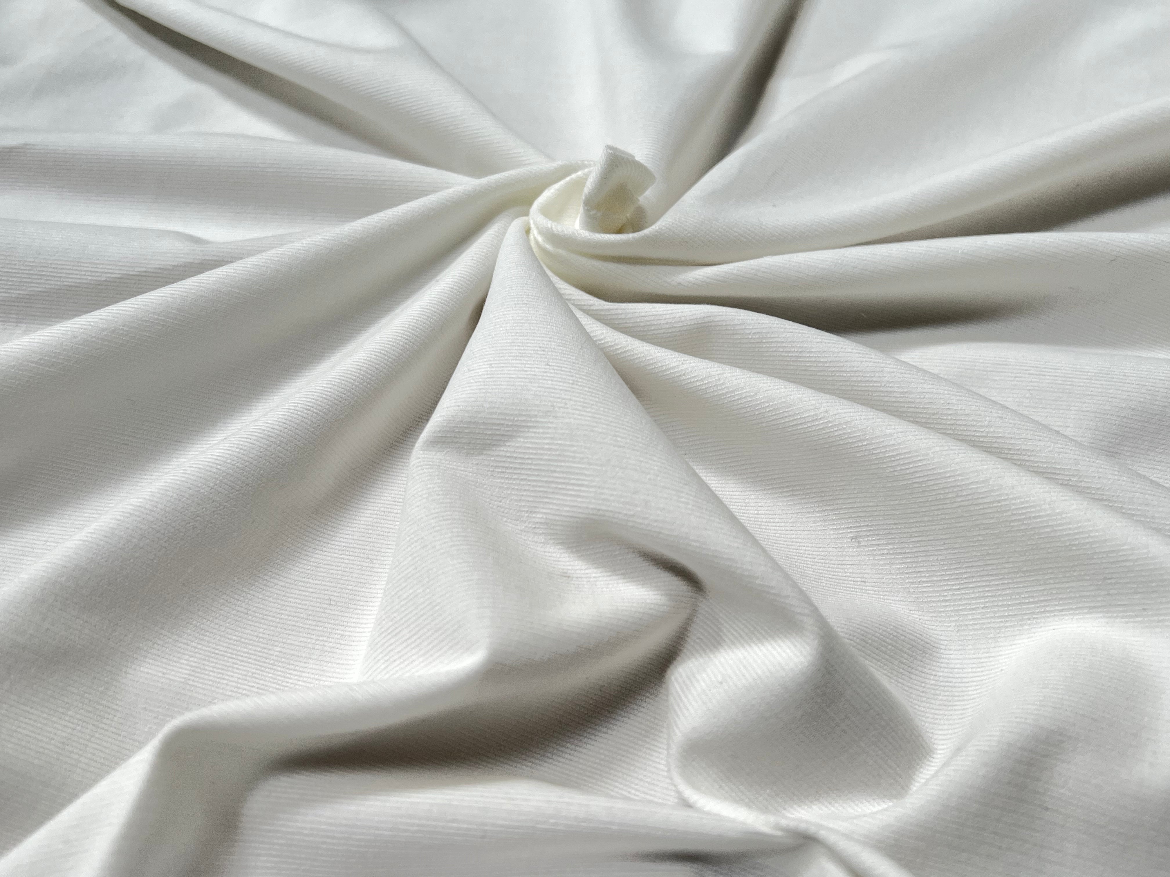 VELOURS CHEMISE 1500 RAIES PURE COTON BLANC - My Little Coupon