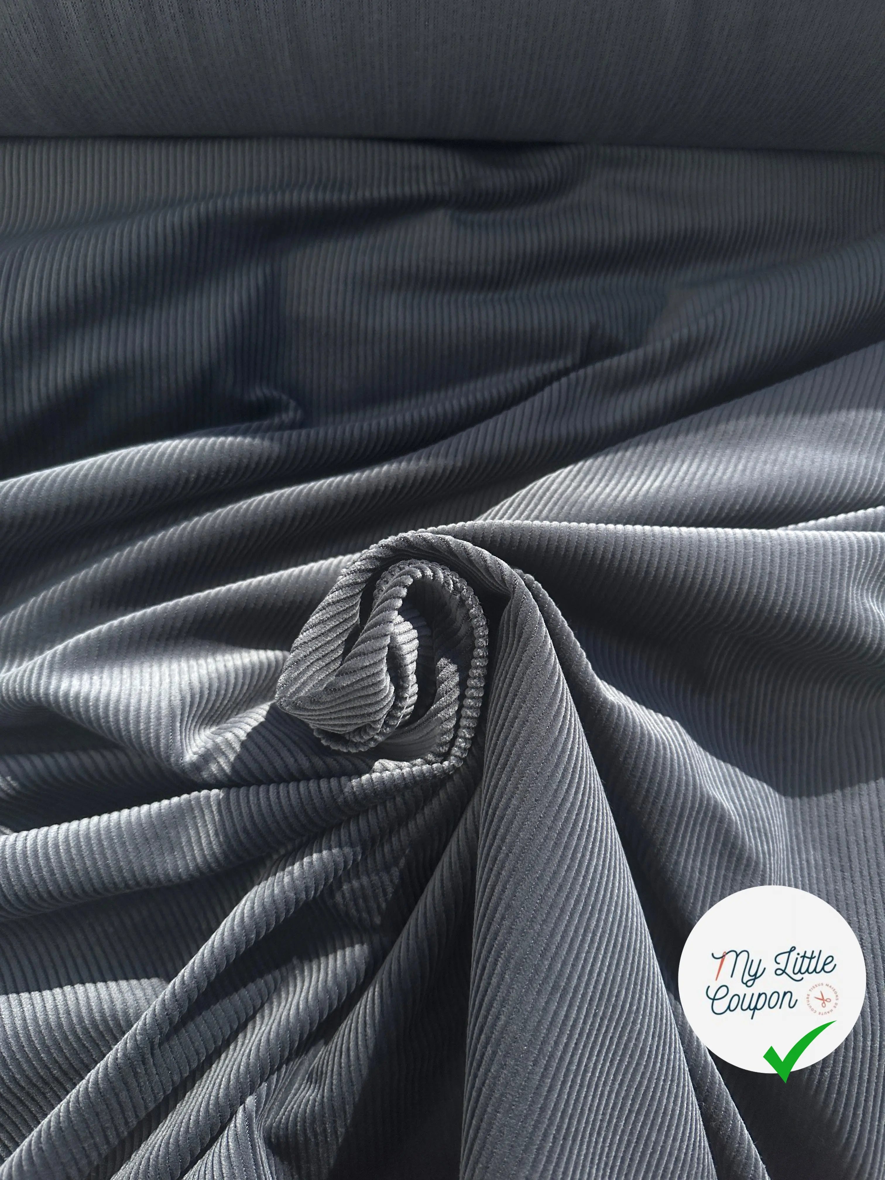 VELOURS CÔTELÉ CHIC GRIS SUBLIME RAPPEL DE BLEU MSO