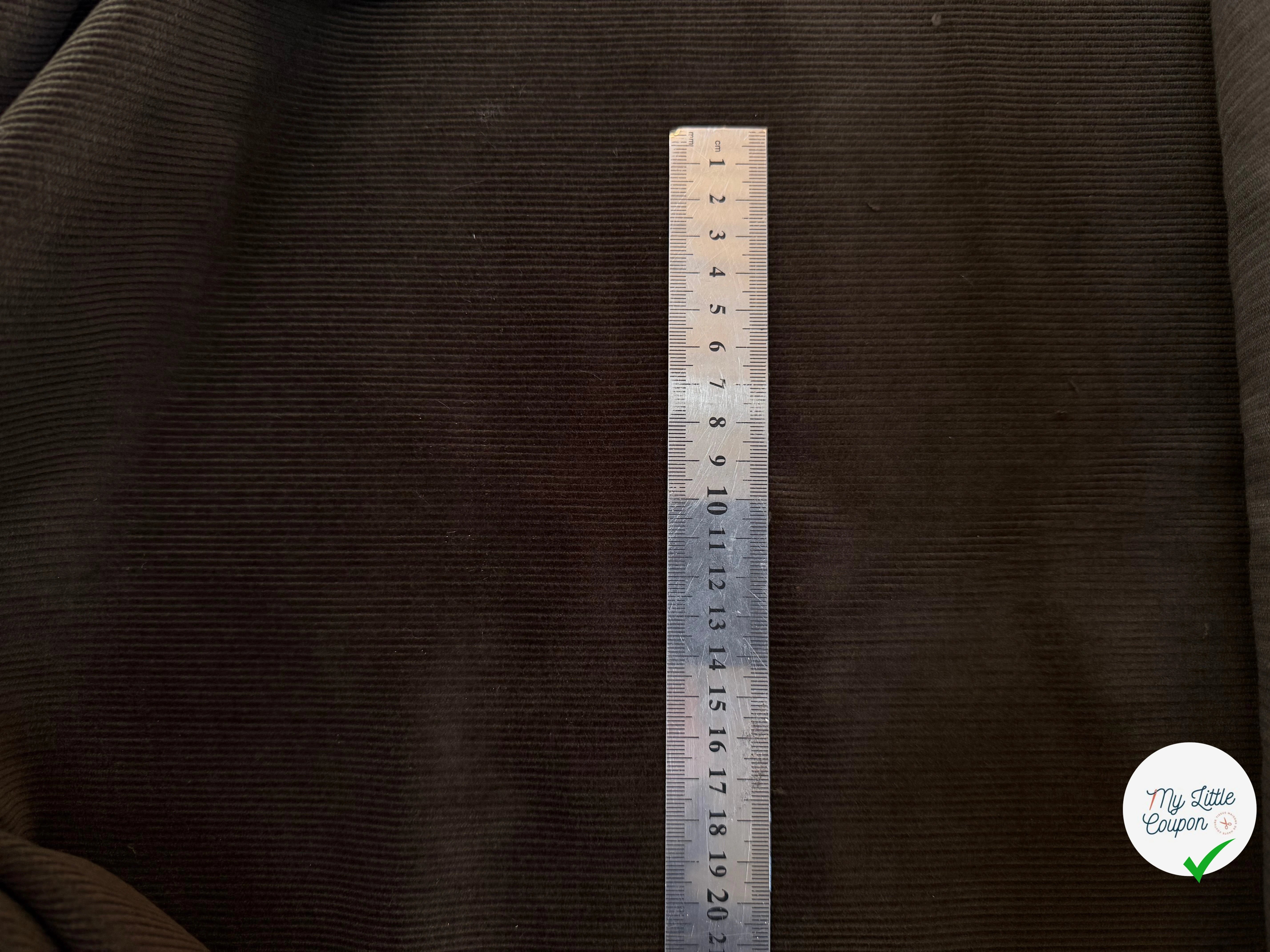 VELOURS COTELE EN COTON 1000 RAIES CAFE - My Little Coupon