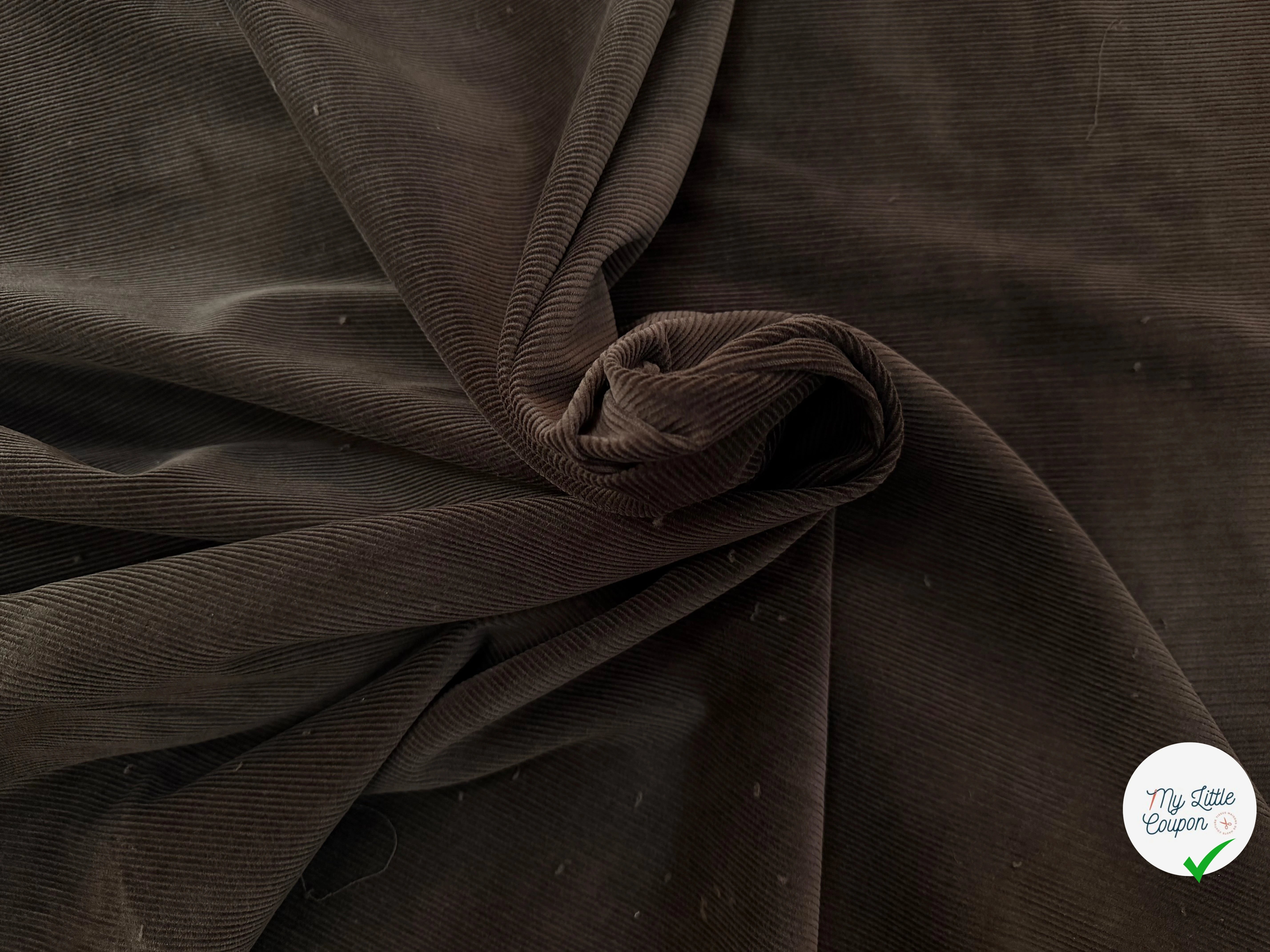 VELOURS COTELE EN COTON 1000 RAIES CAFE - My Little Coupon