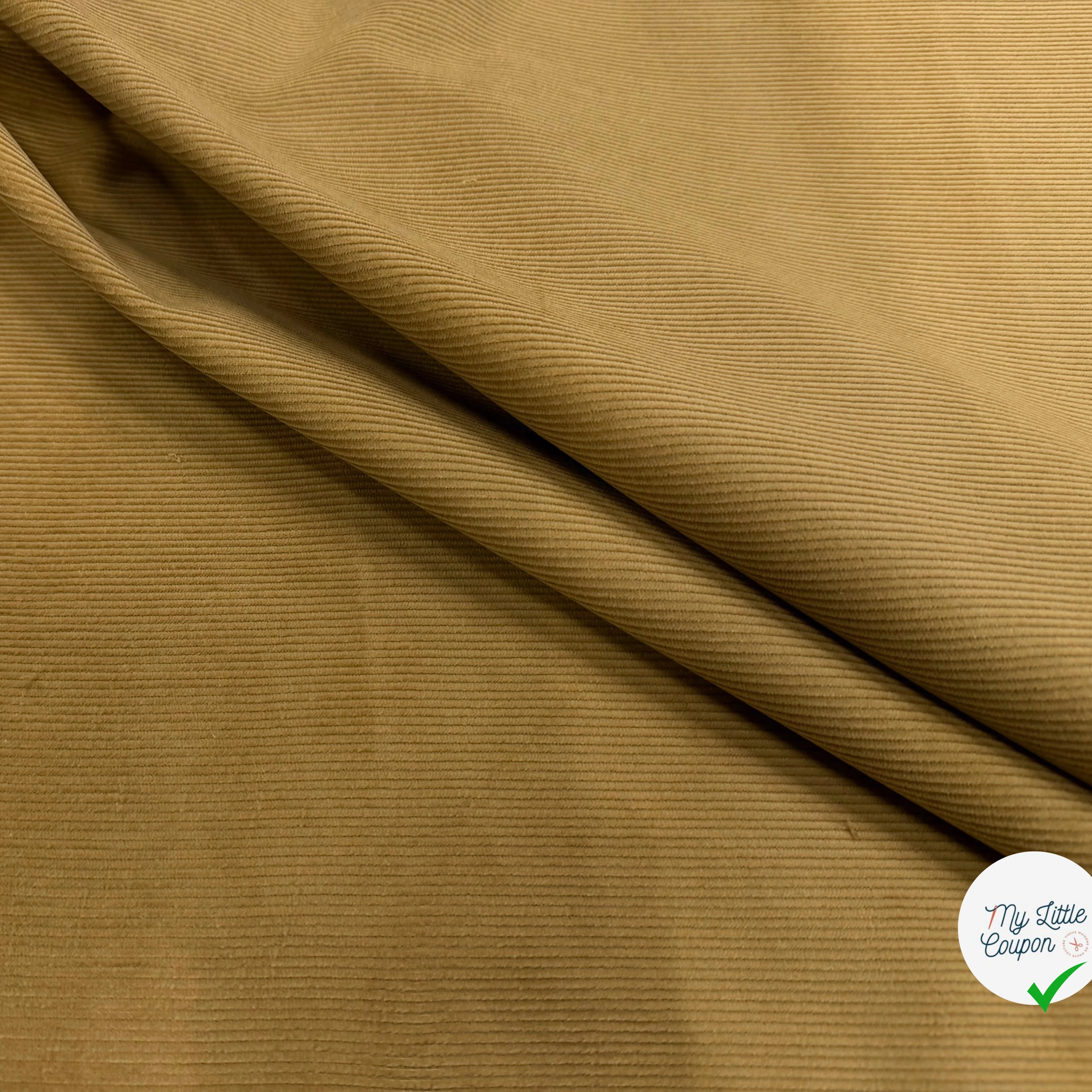 VELOURS COTELE EN COTON 1000 RAIES SABLE - My Little Coupon