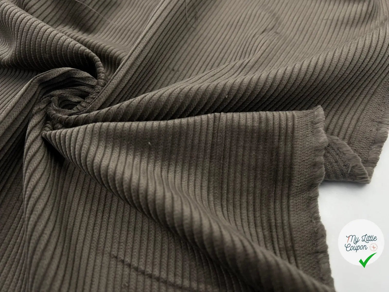 VELOURS CÔTELÉ GRIS CARBONE - My Little Coupon - tissu - coudre