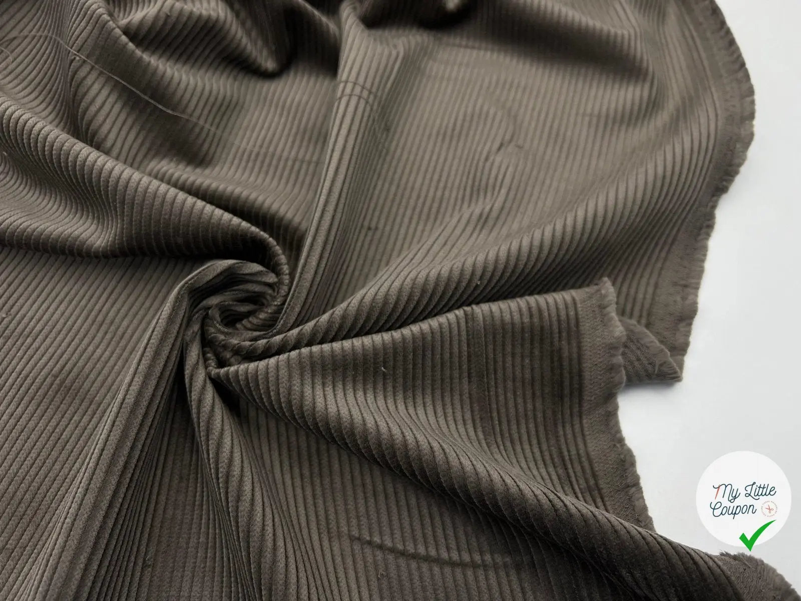 VELOURS CÔTELÉ GRIS CARBONE - My Little Coupon - tissu - coudre