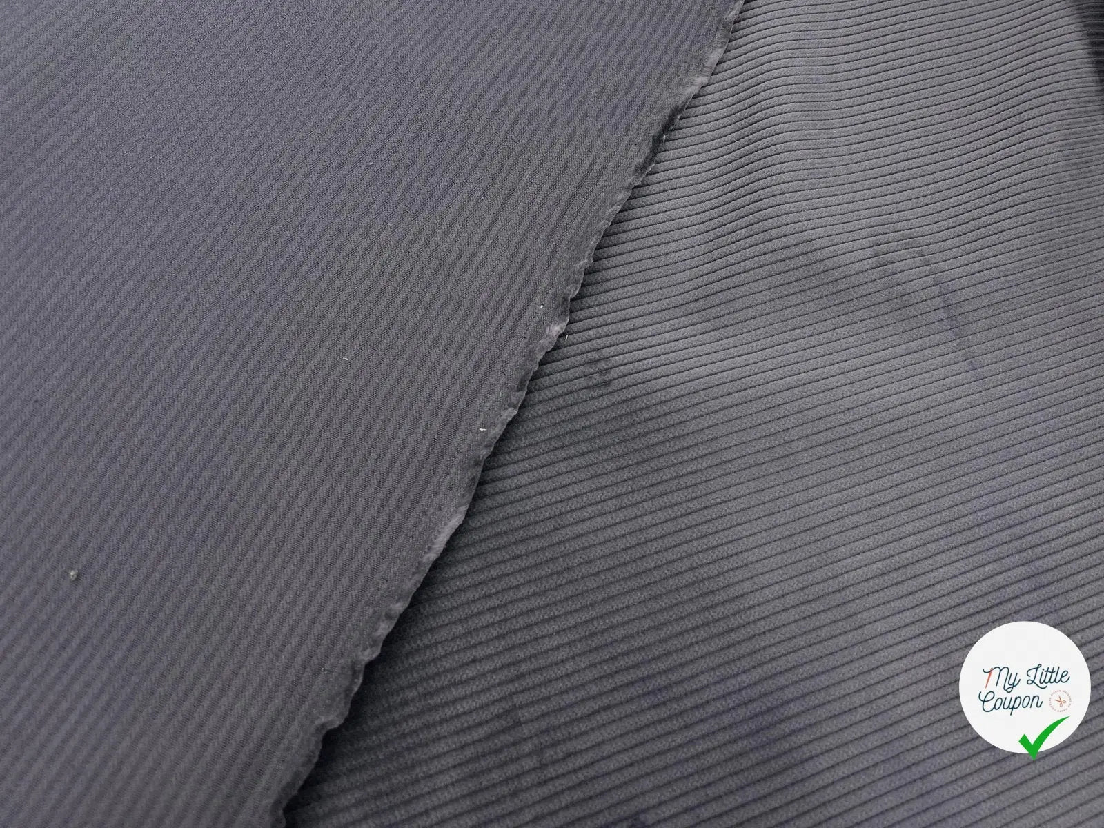 VELOURS CÔTELÉ TÉFLON GRIS MOYEN - My Little Coupon - tissu - coudre