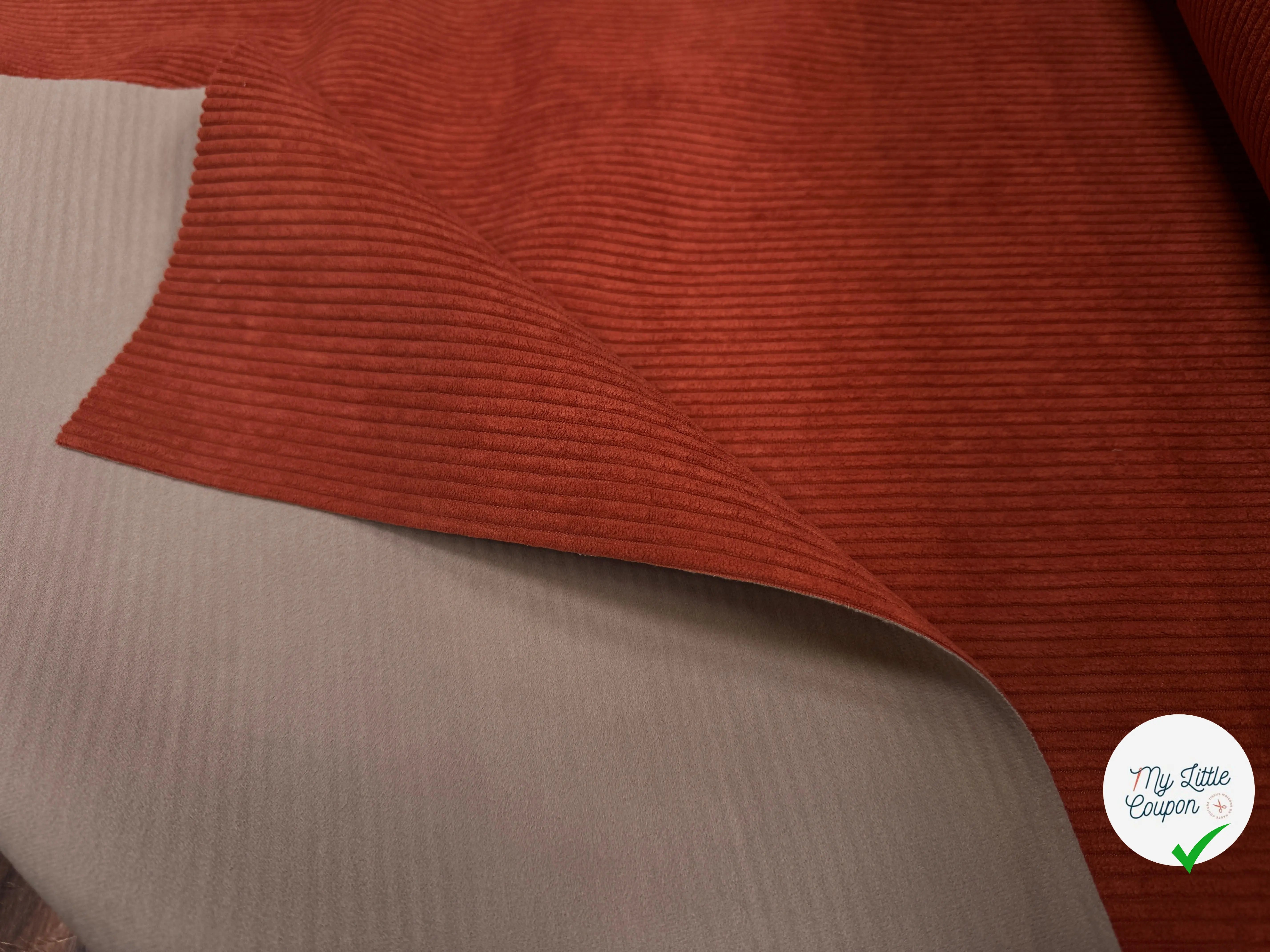 VELOURS COTELÉ TERACOTTA - My Little Coupon