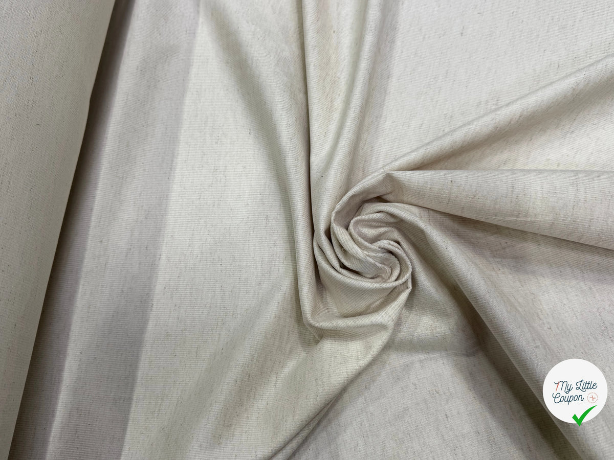 VELOURS COTON ET LIN 600 RAIES STRETCH NATUREL 82% COTON 16% LIN - My Little Coupon