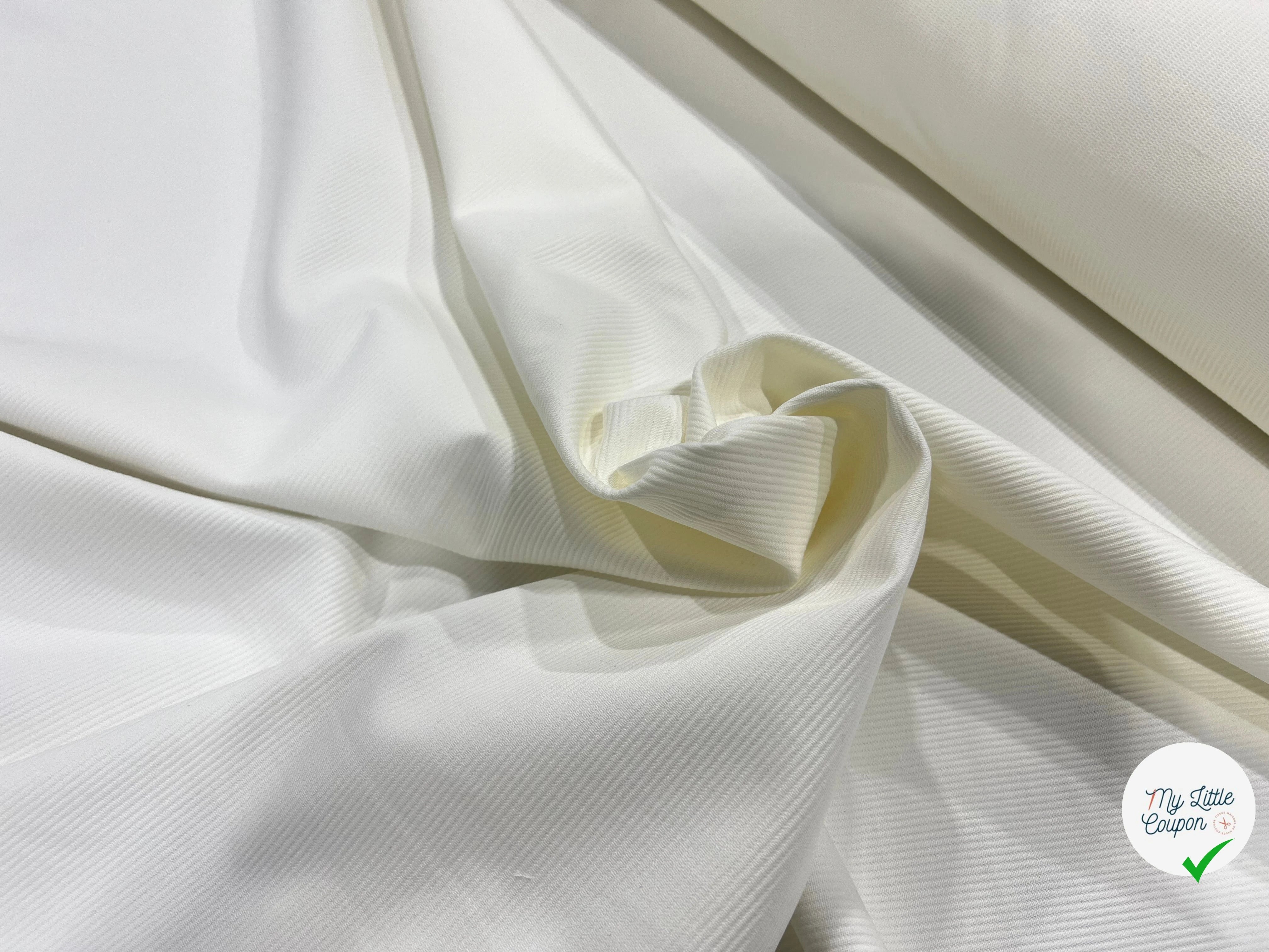 VELOURS COTON STRETCH BLANC CASSÉ - My Little Coupon