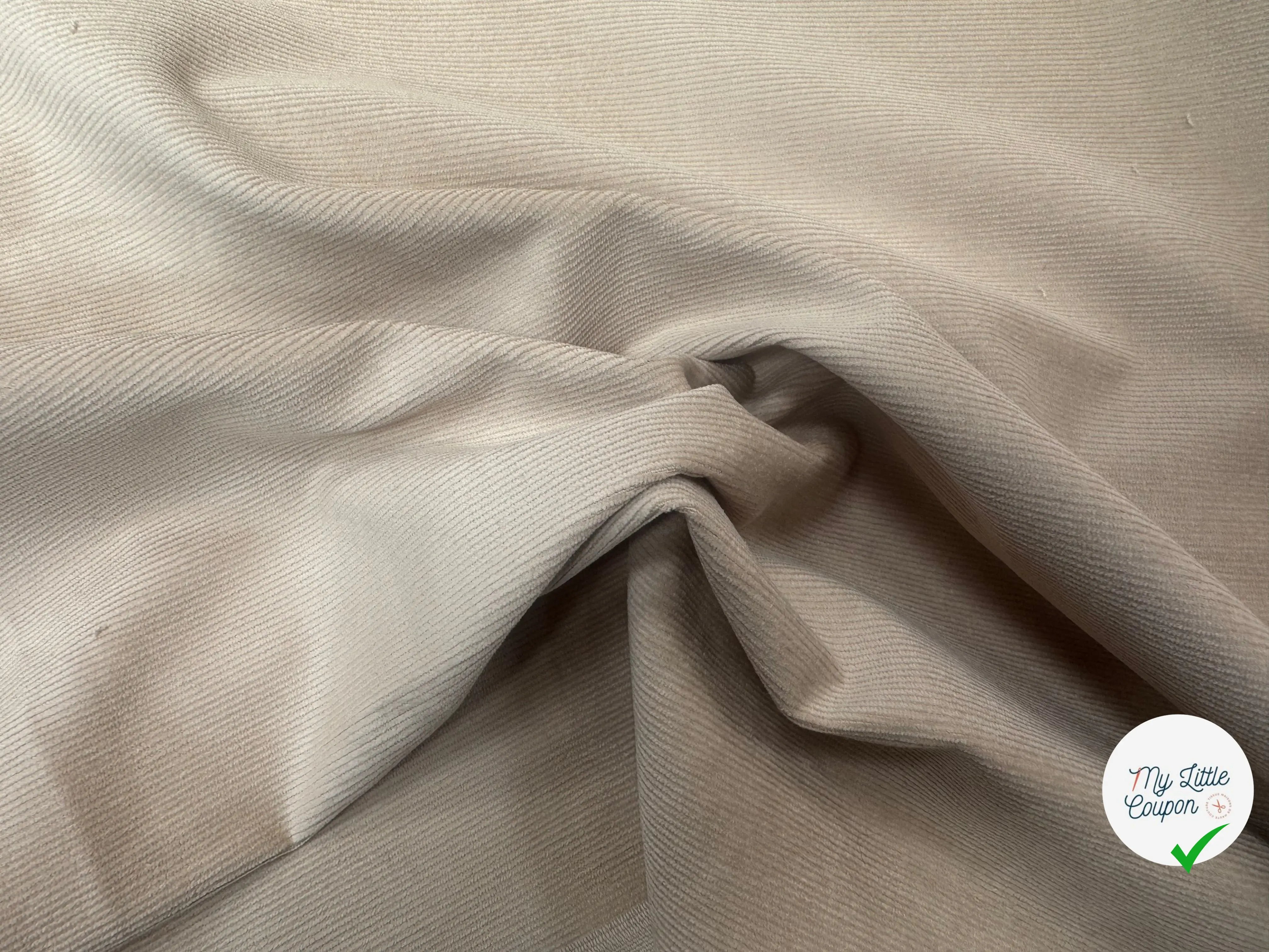 VELOURS DE COTON 1000 RAIE UNI BEIGE PALE - My Little Coupon