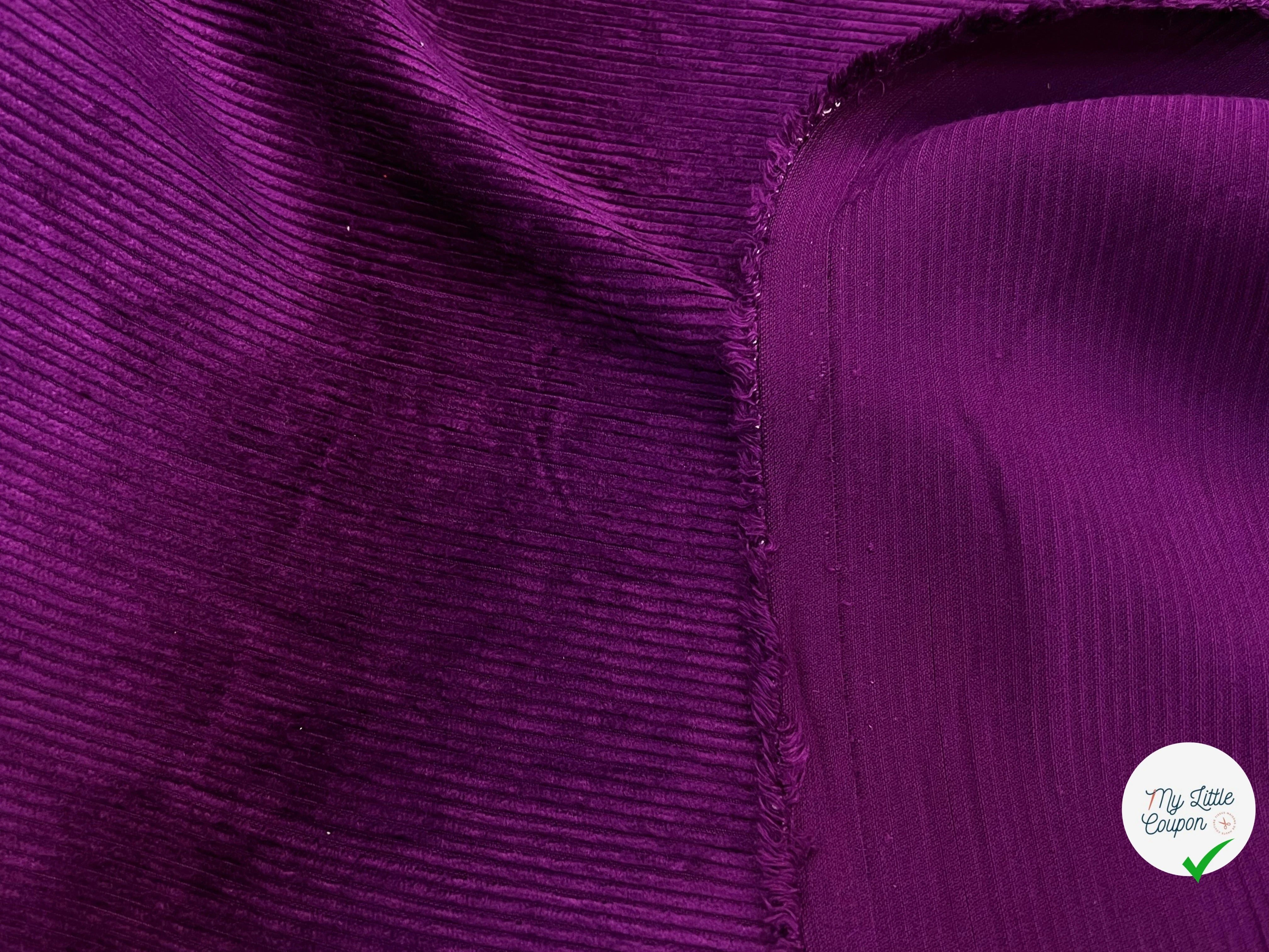 VELOURS DE COTON 500 RAIES VIOLET 140CM - My Little Coupon