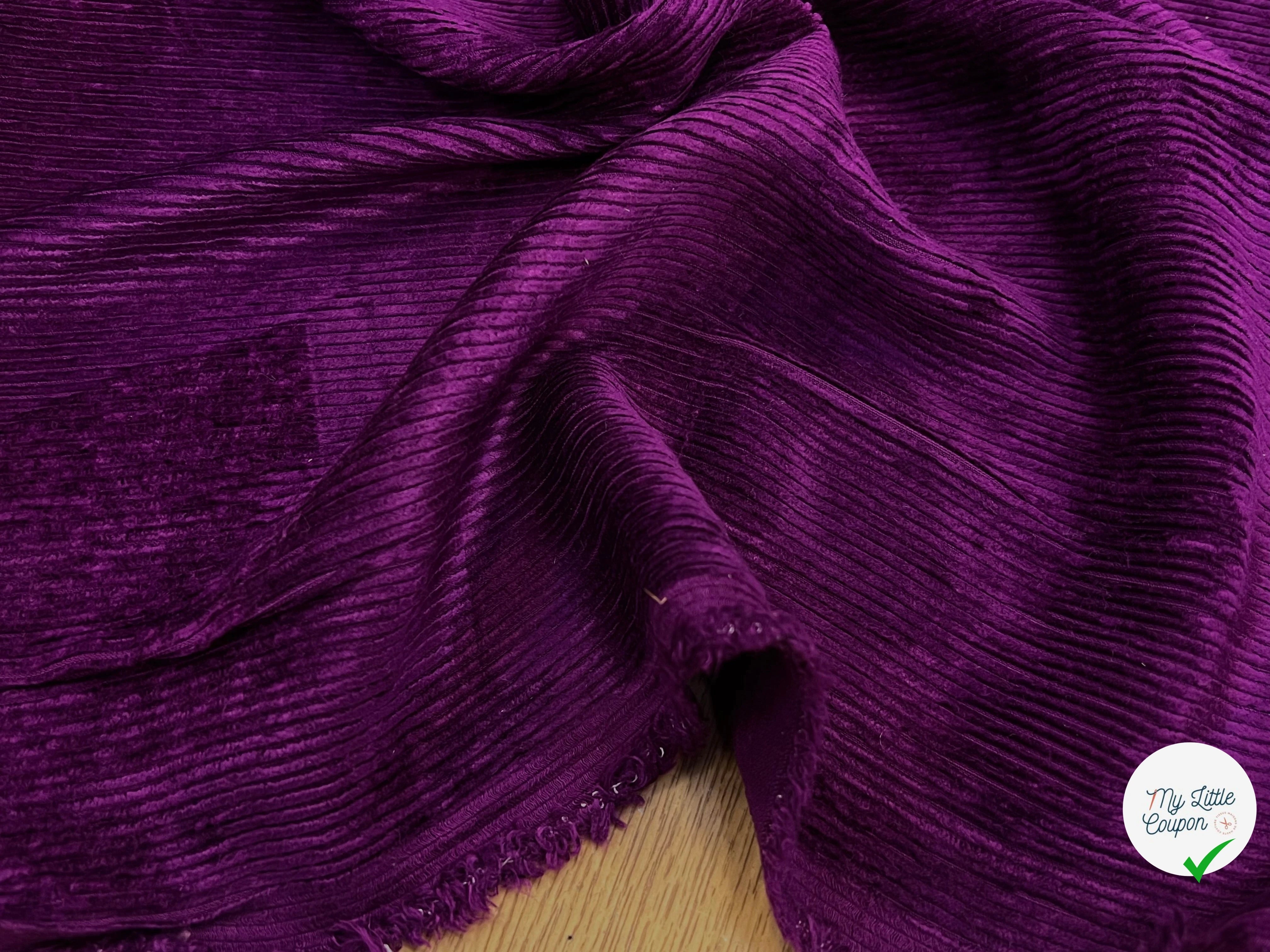 VELOURS DE COTON 500 RAIES VIOLET 140CM - My Little Coupon