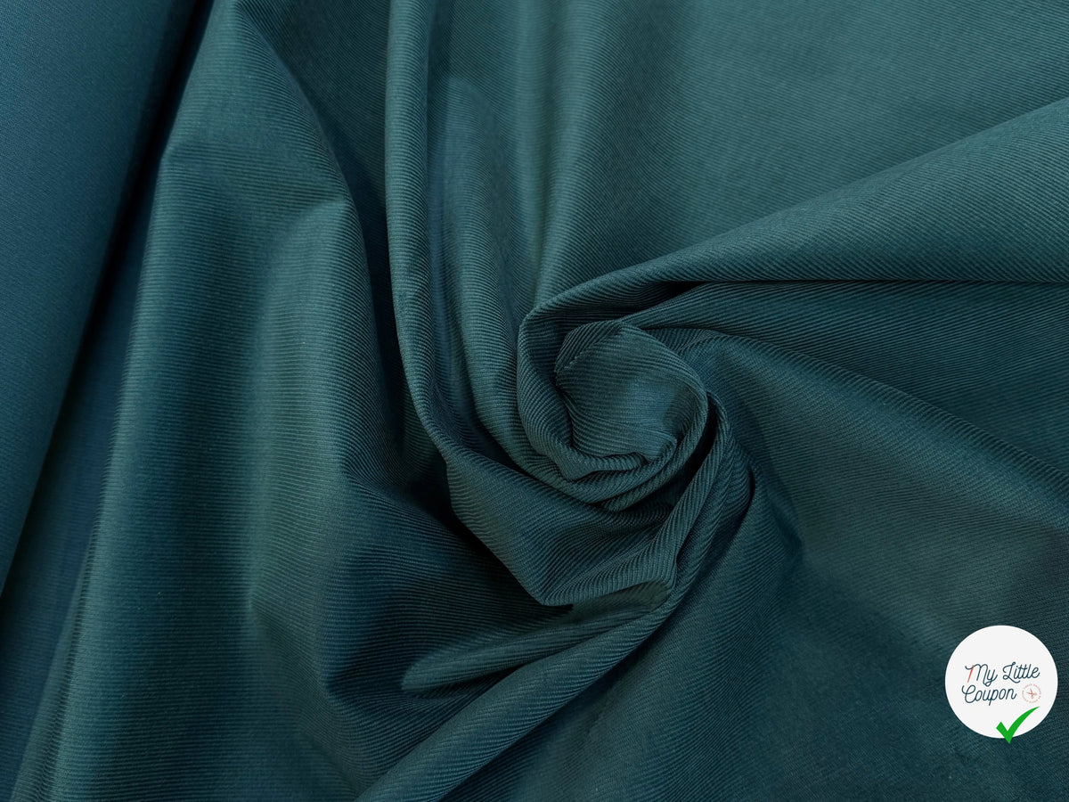 VELOURS DE COTON BIO CLASSIQUE 600 RAIES STRETCH VERT 98% COTON - My Little Coupon