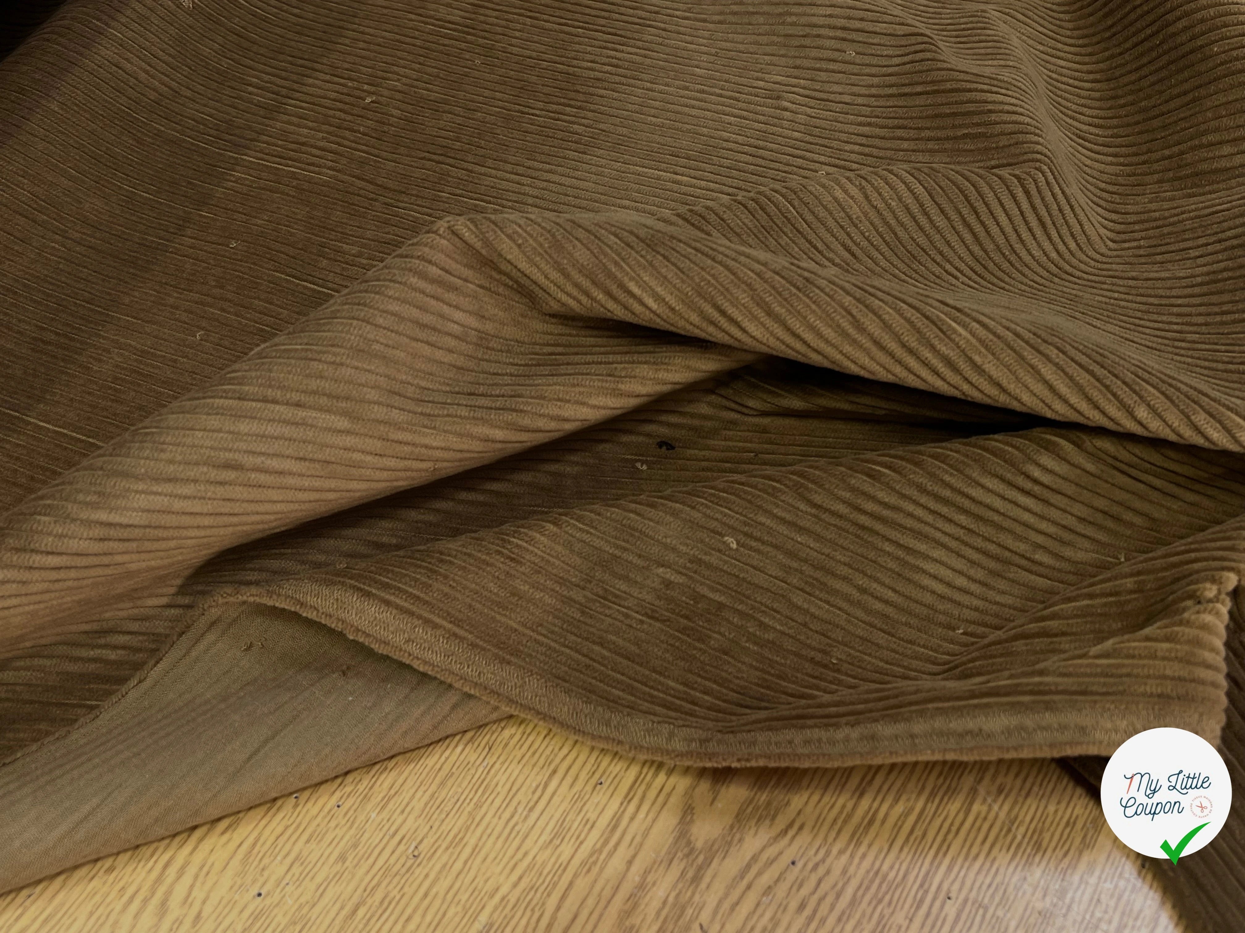 VELOURS DE COTON CLASSIC 500 RAIES BEIGE MARRONÉ - My Little Coupon