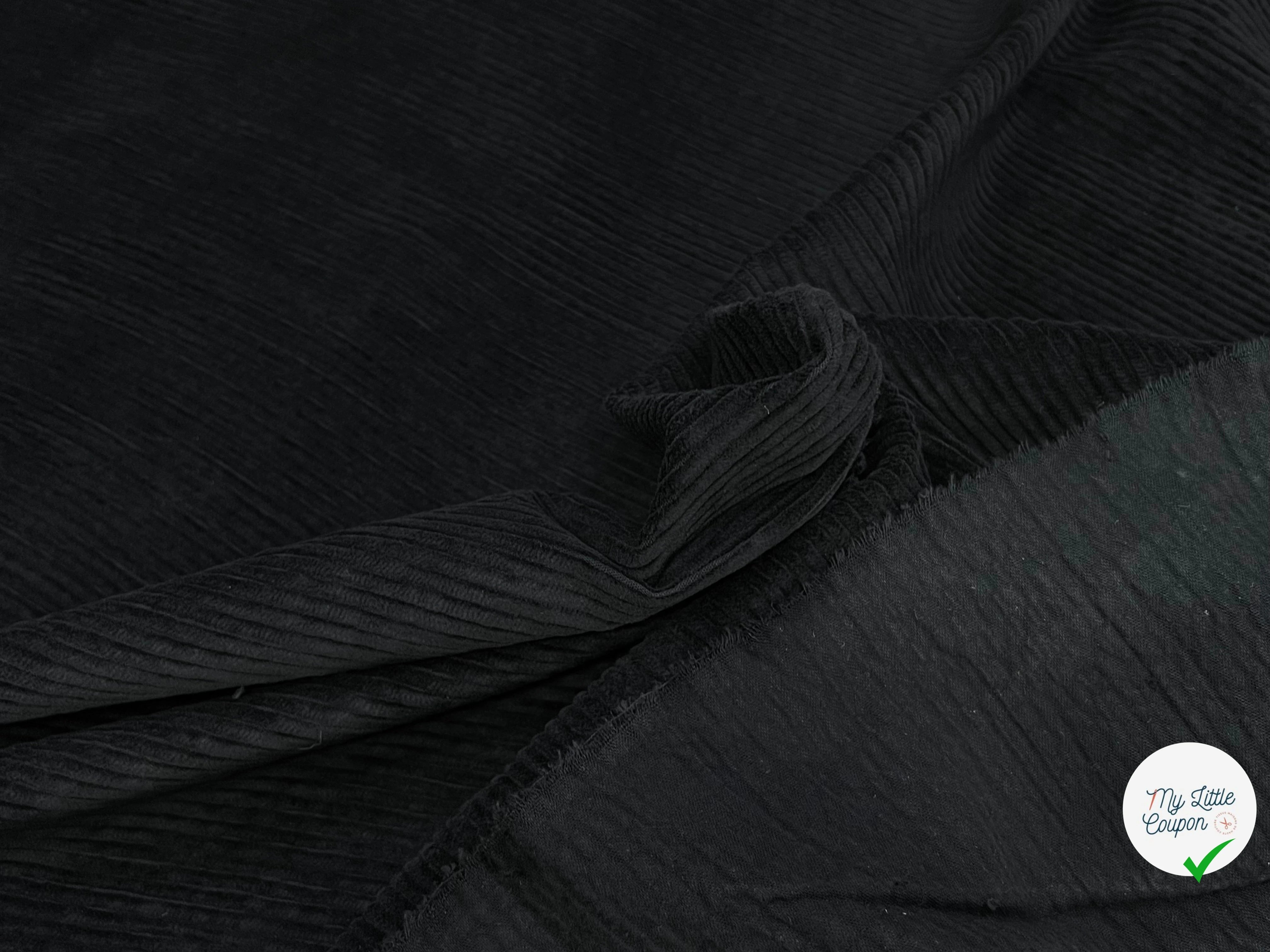 VELOURS DE COTON CLASSIC 500 RAIES NOIR - My Little Coupon