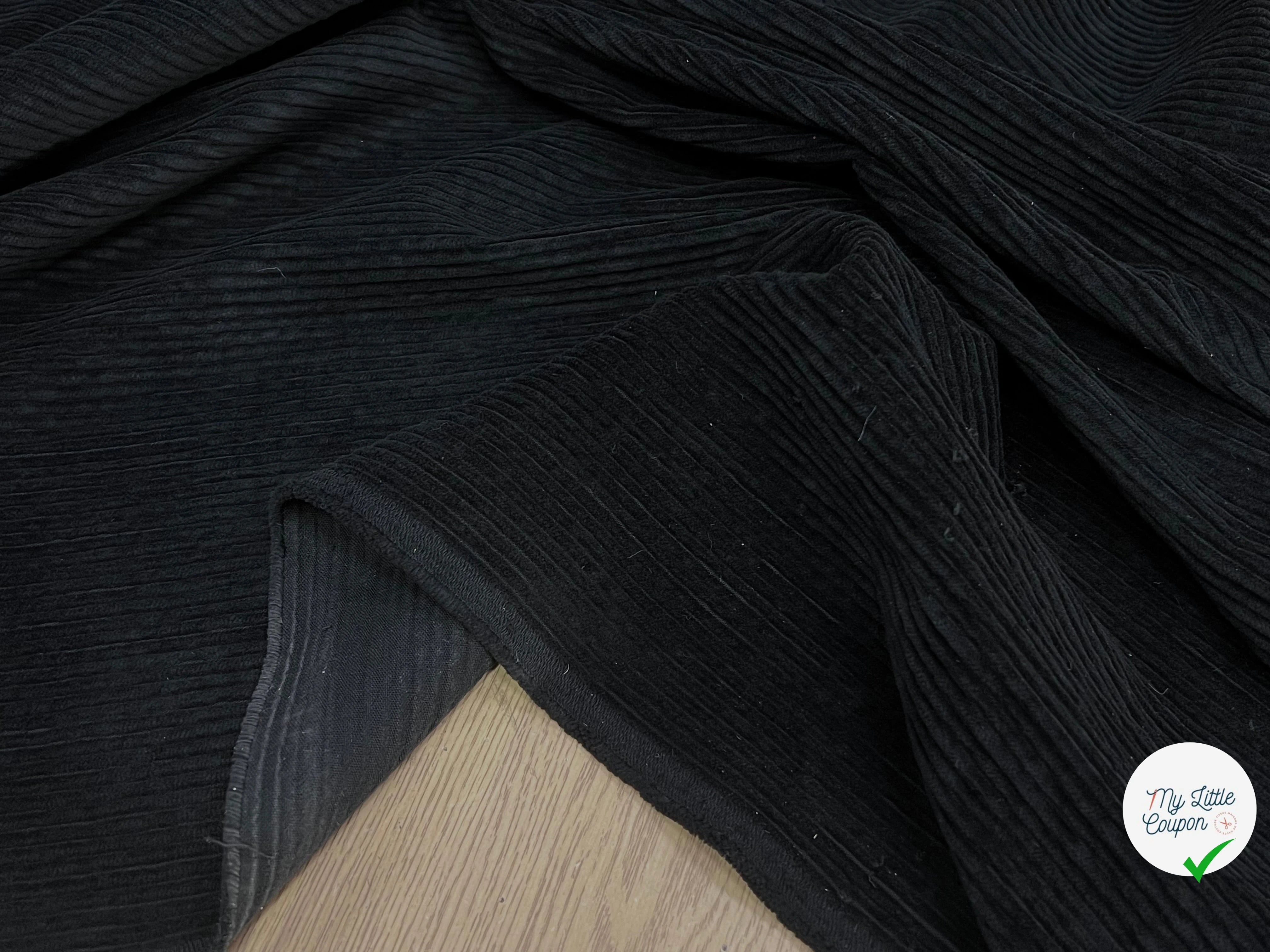 VELOURS DE COTON CLASSIC 500 RAIES NOIR - My Little Coupon