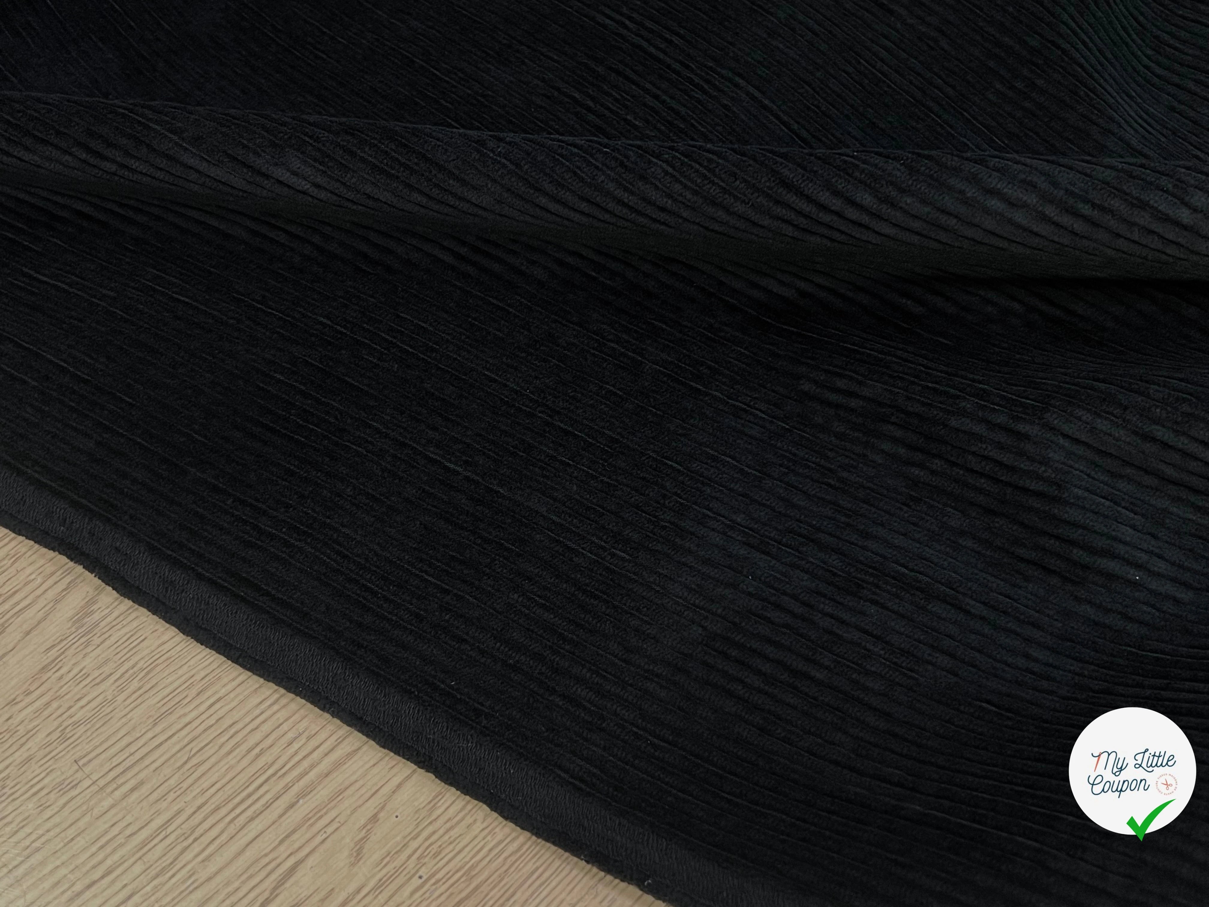 VELOURS DE COTON CLASSIC 500 RAIES NOIR - My Little Coupon