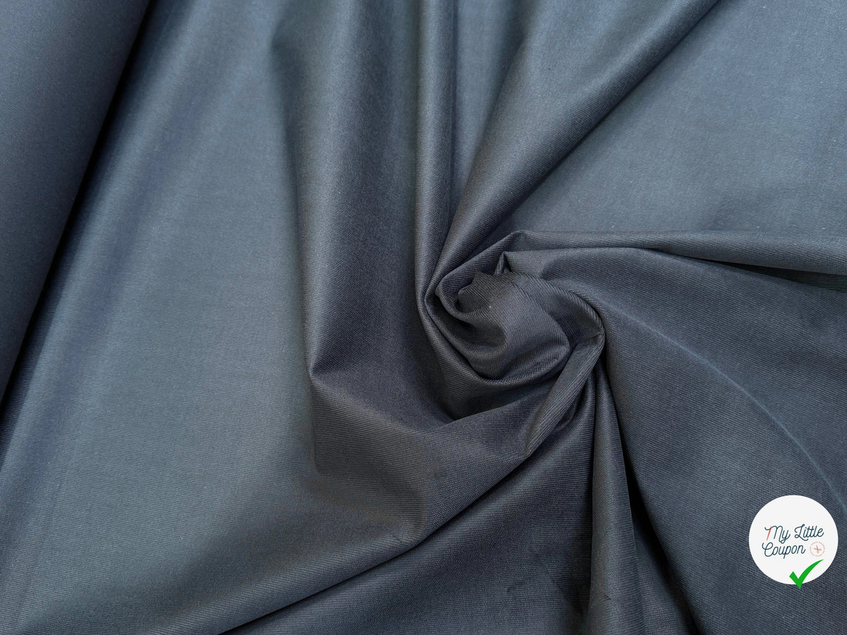 VELOURS DE COTON CLASSIQUE 1000 RAIES STRETCH BLEU MARINE FONCÉ 97% COTON - My Little Coupon