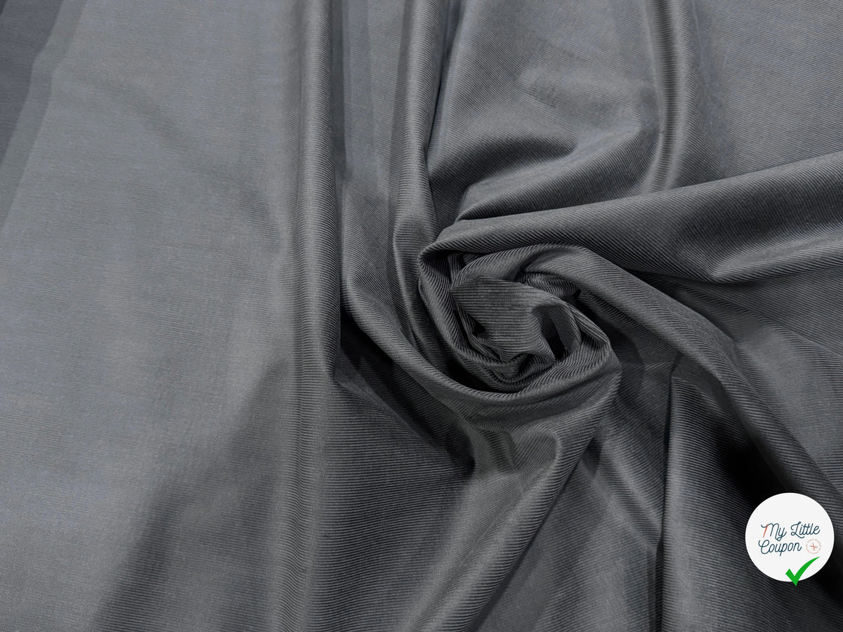 VELOURS DE COTON CLASSIQUE 1000 RAIES STRETCH GRIS 98% COTON - My Little Coupon