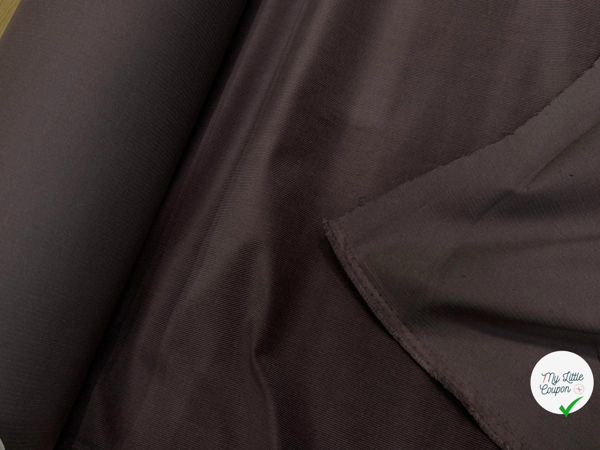 VELOURS DE COTON CLASSIQUE 1000 RAIES STRETCH MARRON FONCÉ 98% COTON - My Little Coupon