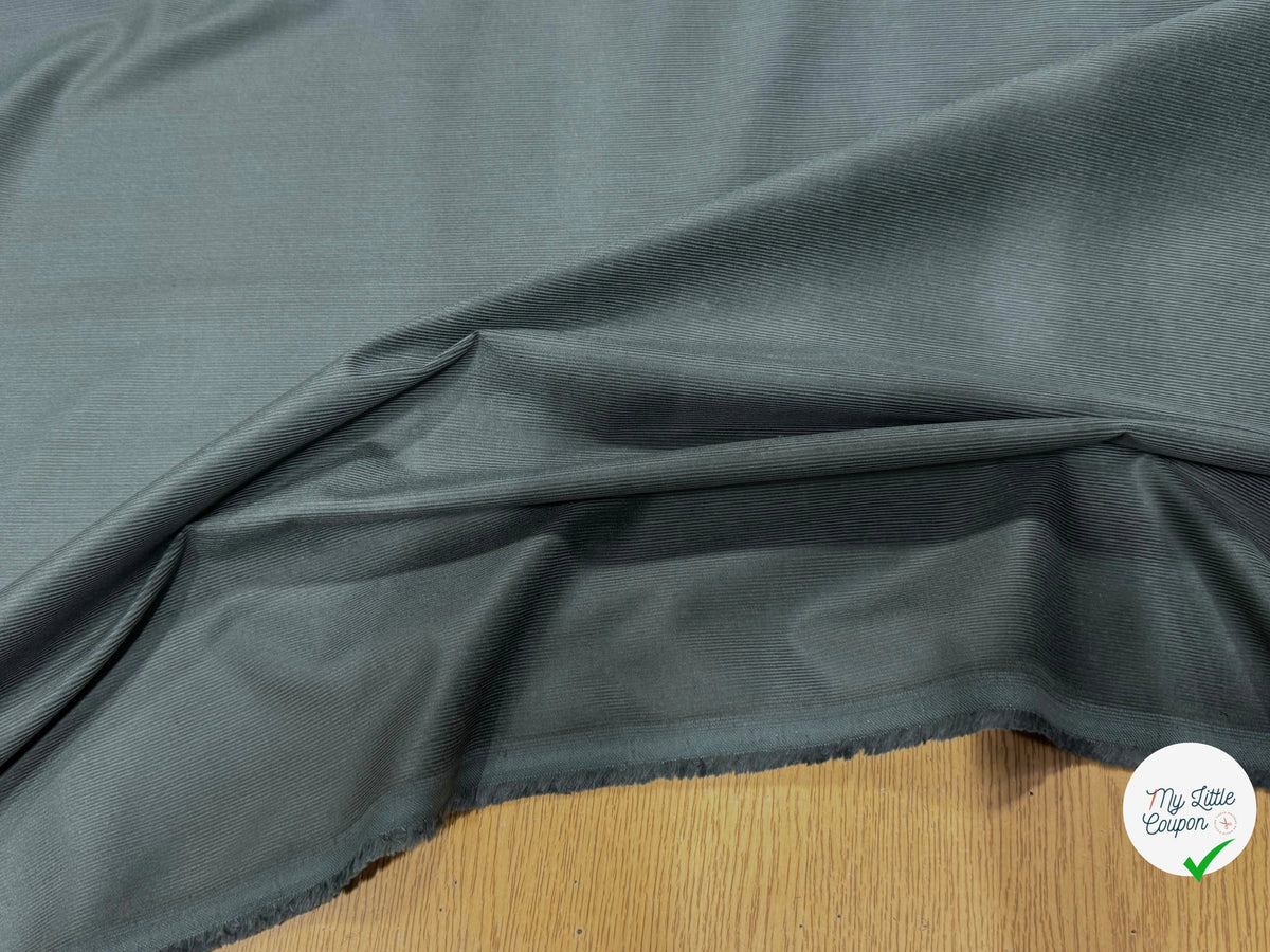 VELOURS DE COTON CLASSIQUE 1000 RAIES STRETCH VERT 98% COTON - My Little Coupon