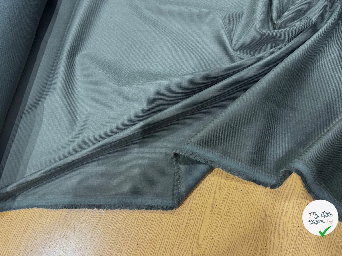 VELOURS DE COTON CLASSIQUE 1000 RAIES STRETCH VERT 98% COTON - My Little Coupon