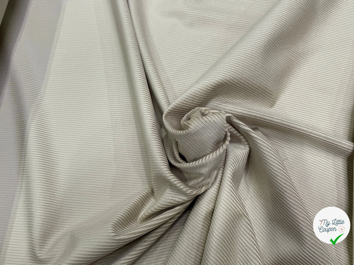 VELOURS DE COTON CLASSIQUE 300 RAIES BEIGE 100% COTON - My Little Coupon