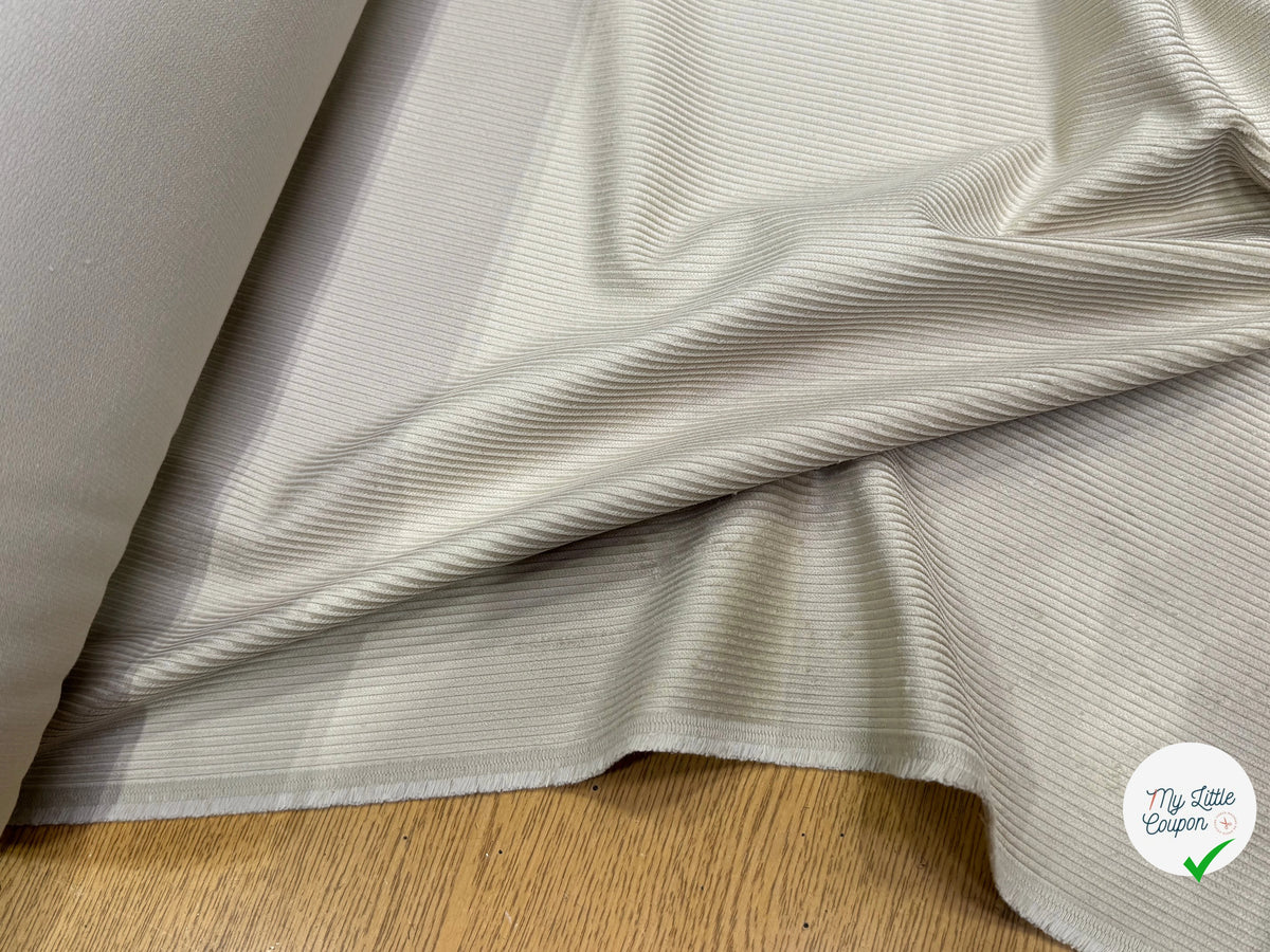 VELOURS DE COTON CLASSIQUE 300 RAIES BEIGE 100% COTON - My Little Coupon