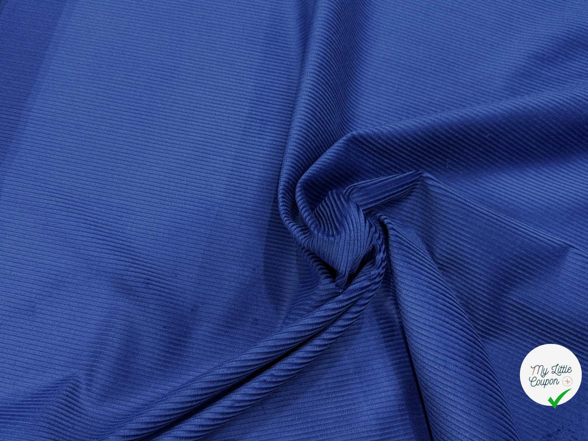VELOURS DE COTON CLASSIQUE 300 RAIES BLEU 100% COTON - My Little Coupon