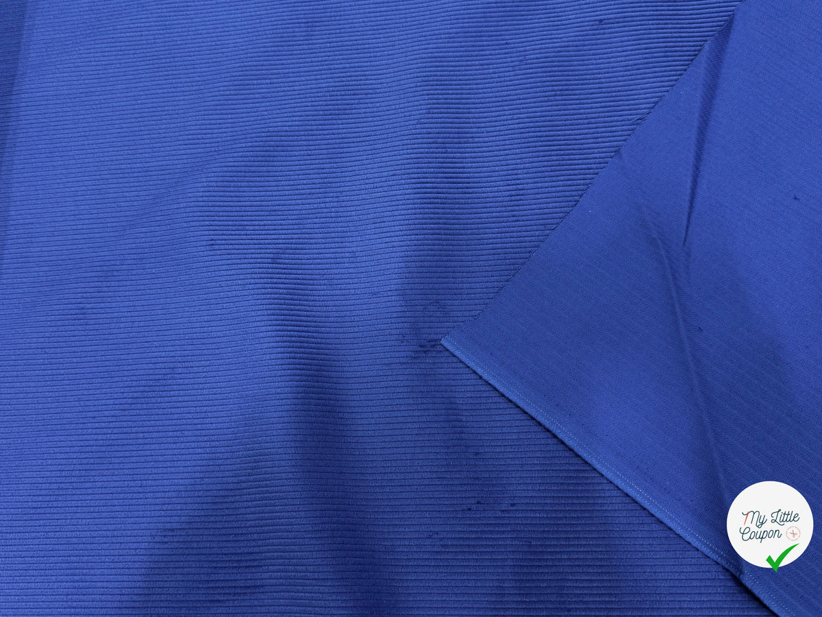 VELOURS DE COTON CLASSIQUE 300 RAIES BLEU 100% COTON - My Little Coupon