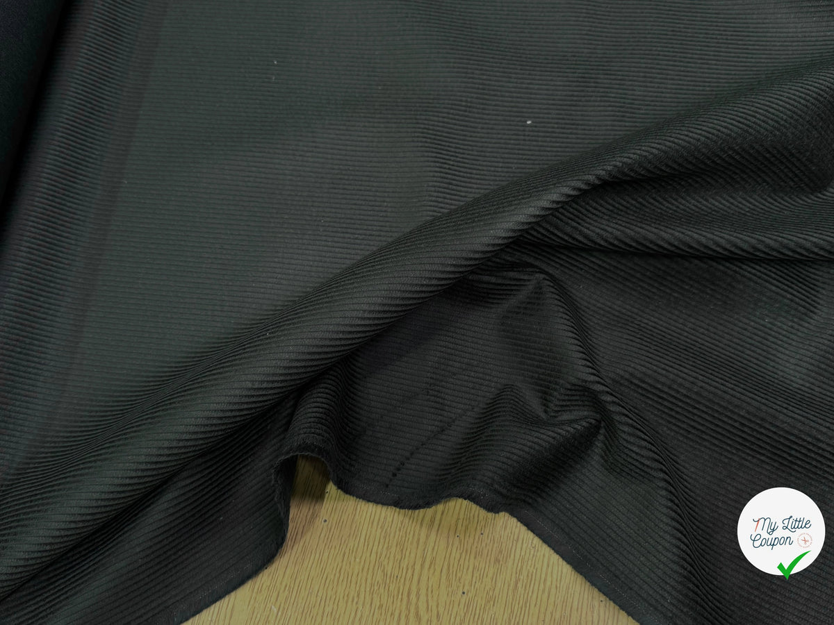 VELOURS DE COTON CLASSIQUE 300 RAIES VERT FONCÉ 100% COTON - My Little Coupon