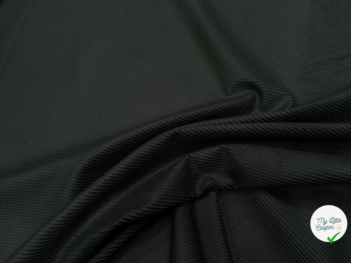 VELOURS DE COTON CLASSIQUE 300 RAIES VERT FONCÉ 100% COTON - My Little Coupon