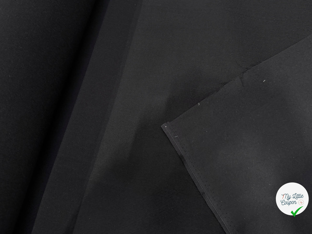 VELOURS DE COTON CLASSIQUE 500 RAIES NOIR 100% COTON - My Little Coupon