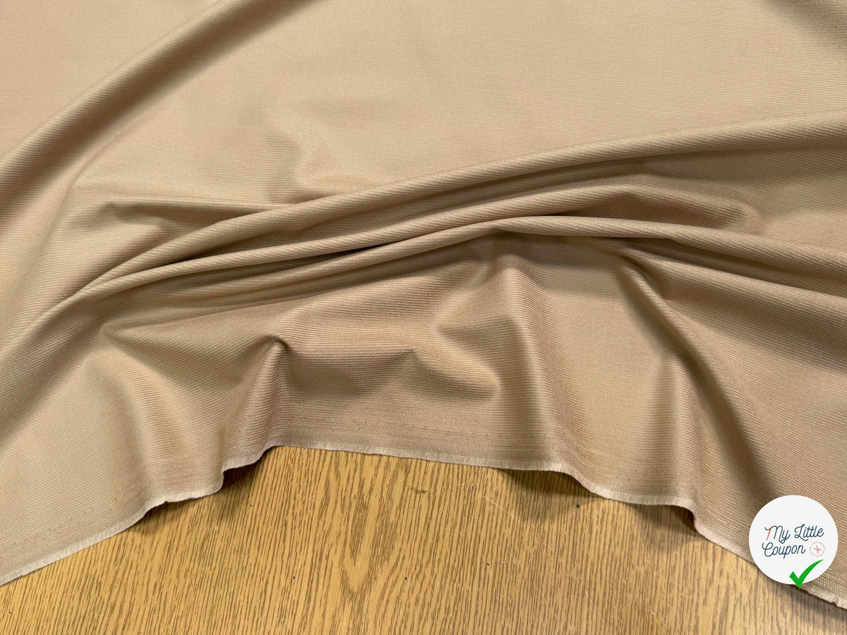 VELOURS DE COTON CLASSIQUE 800 RAIES STRETCH BEIGE 98% COTON - My Little Coupon