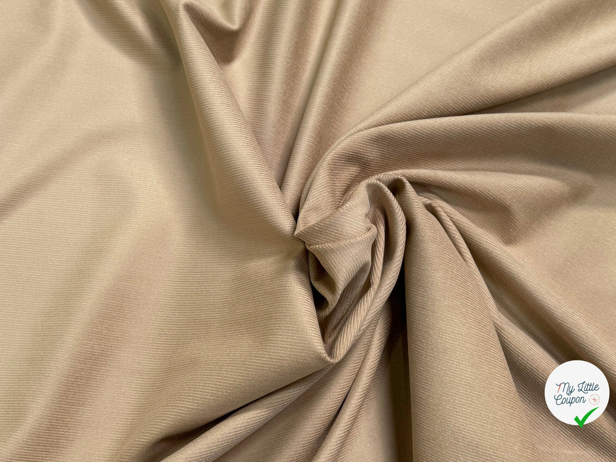 VELOURS DE COTON CLASSIQUE 800 RAIES STRETCH BEIGE 98% COTON - My Little Coupon