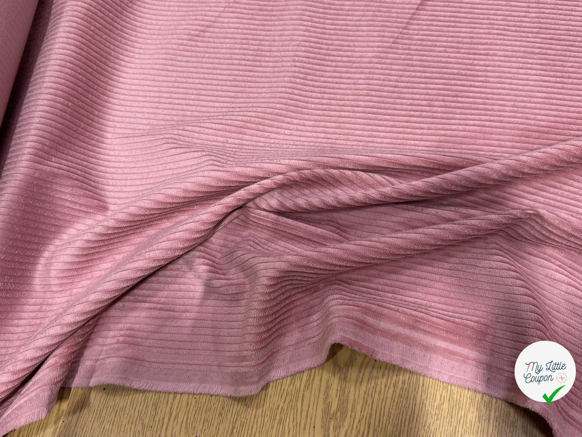 VELOURS DE COTON CLASSIQUE CÂBLÉ ROSE 85% COTON - My Little Coupon