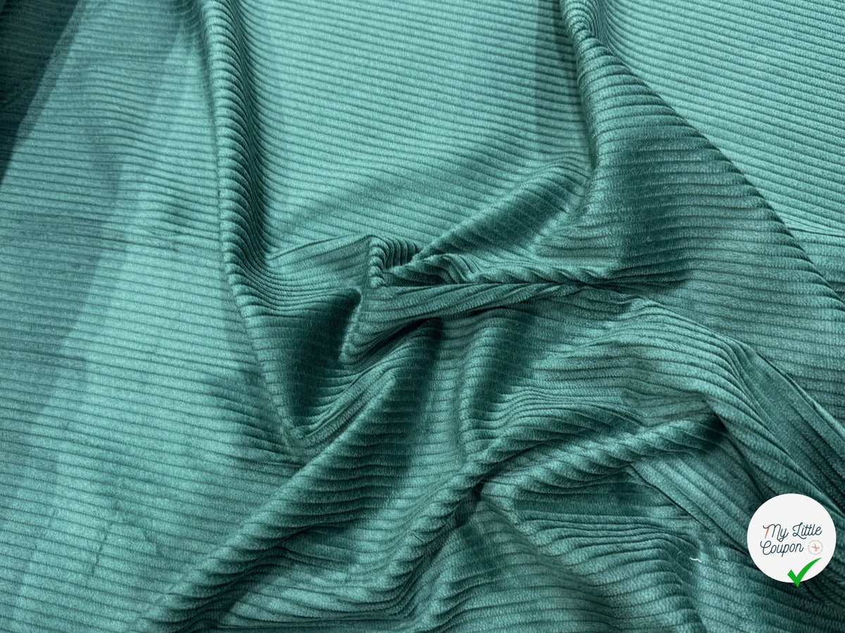 VELOURS DE COTON CLASSIQUE CÂBLÉ VERT FONCÉ 85% COTON - My Little Coupon