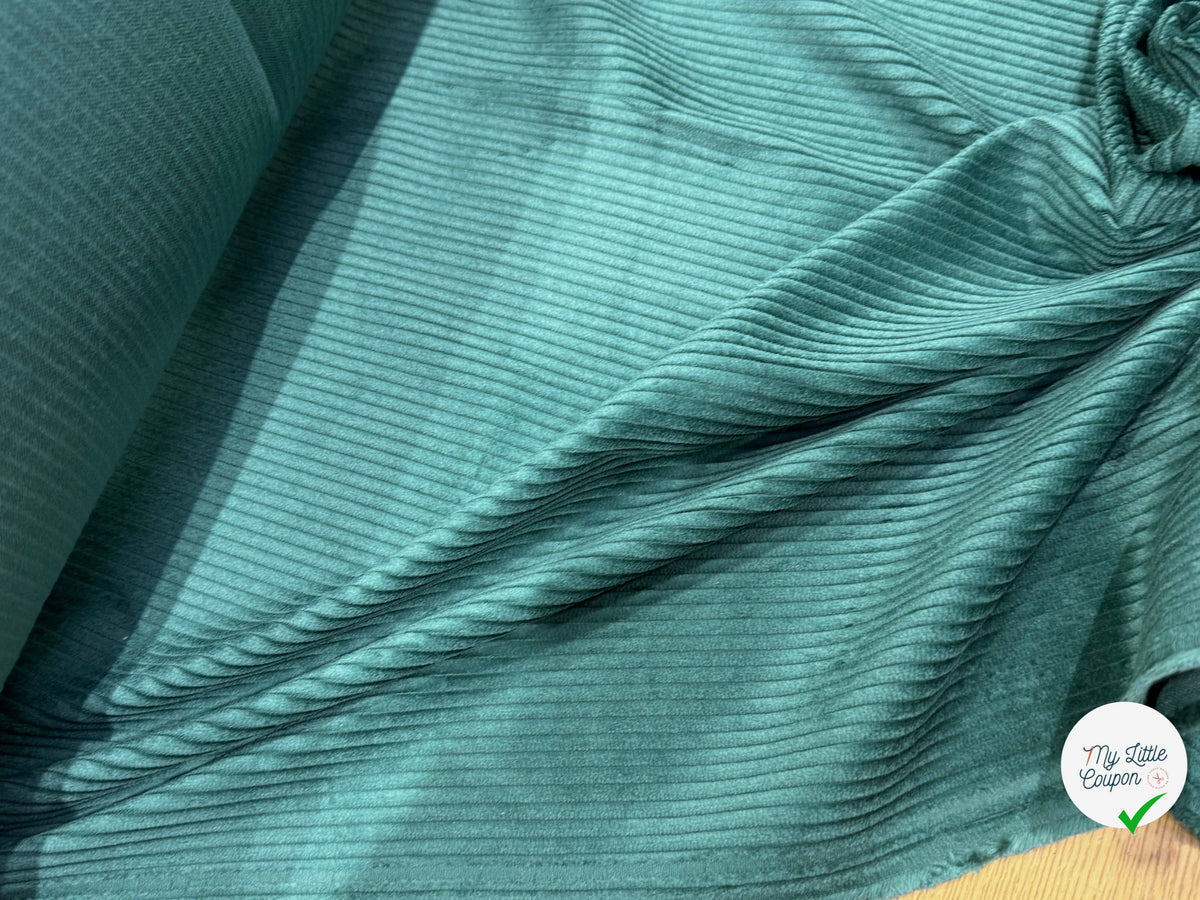 VELOURS DE COTON CLASSIQUE CÂBLÉ VERT FONCÉ 85% COTON - My Little Coupon