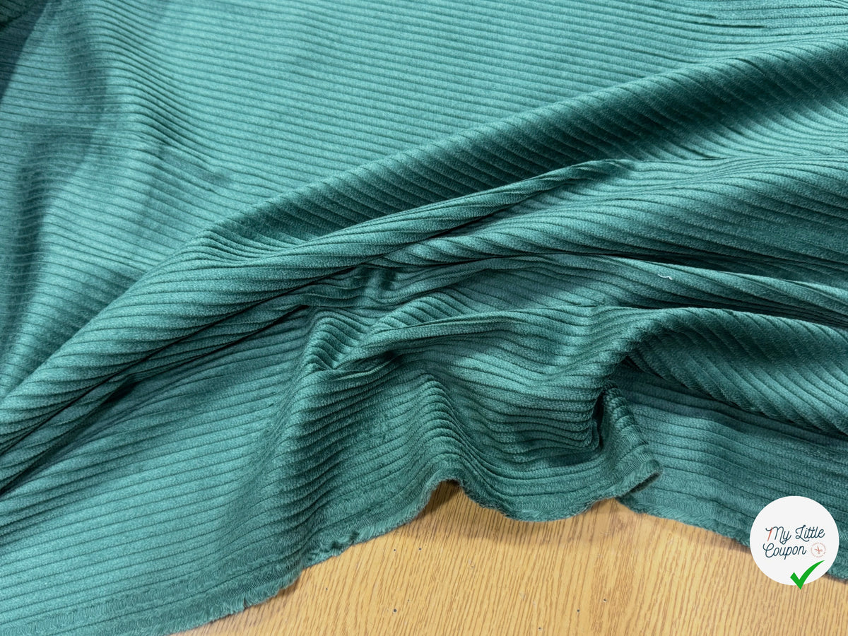 VELOURS DE COTON CLASSIQUE CÂBLÉ VERT FONCÉ 85% COTON - My Little Coupon