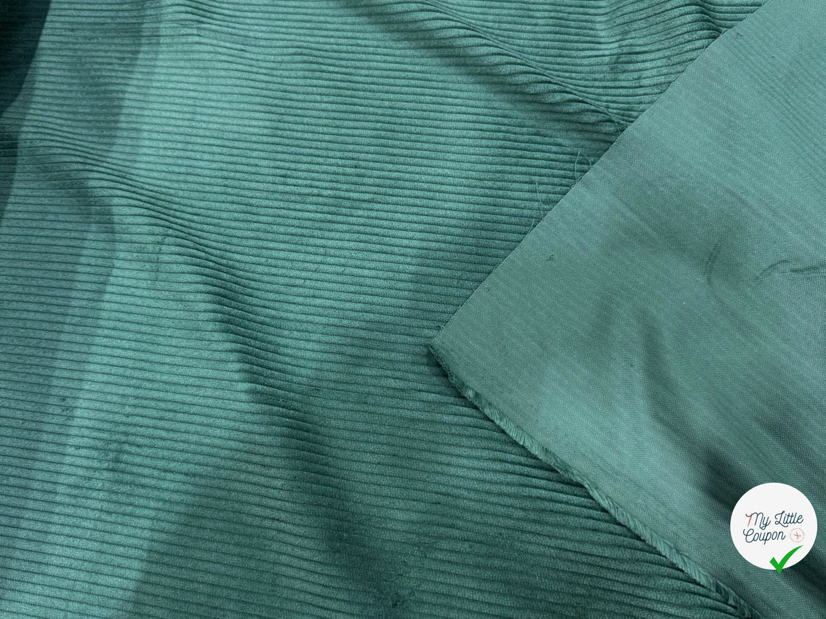 VELOURS DE COTON CLASSIQUE CÂBLÉ VERT FONCÉ 85% COTON - My Little Coupon