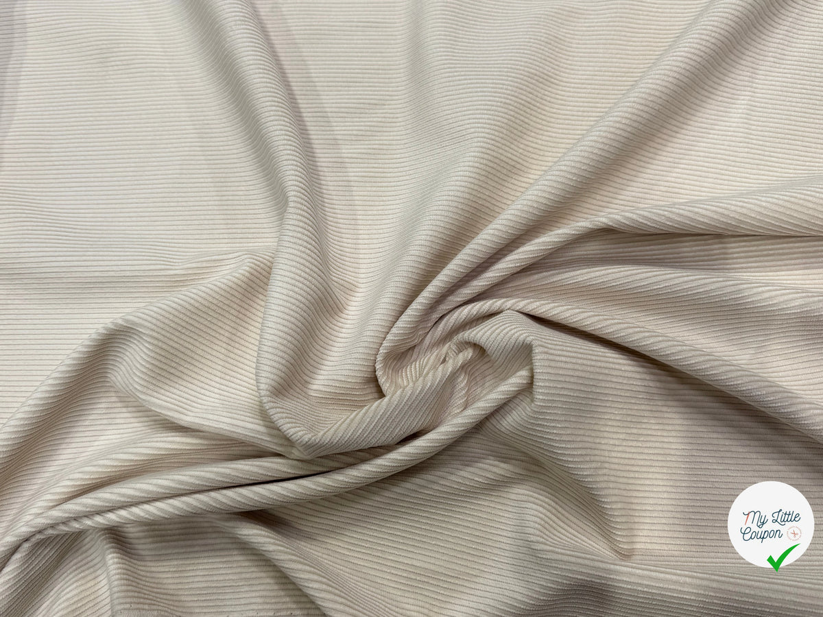 VELOURS DE COTON ET LYOCELL 300 RAIES BEIGE 58% COTON 42% LYOCELL - My Little Coupon