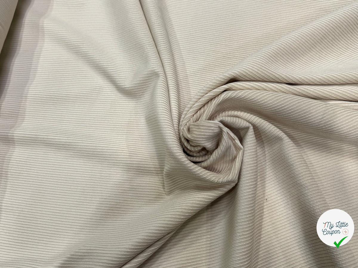 VELOURS DE COTON ET LYOCELL 300 RAIES BEIGE 58% COTON 42% LYOCELL - My Little Coupon